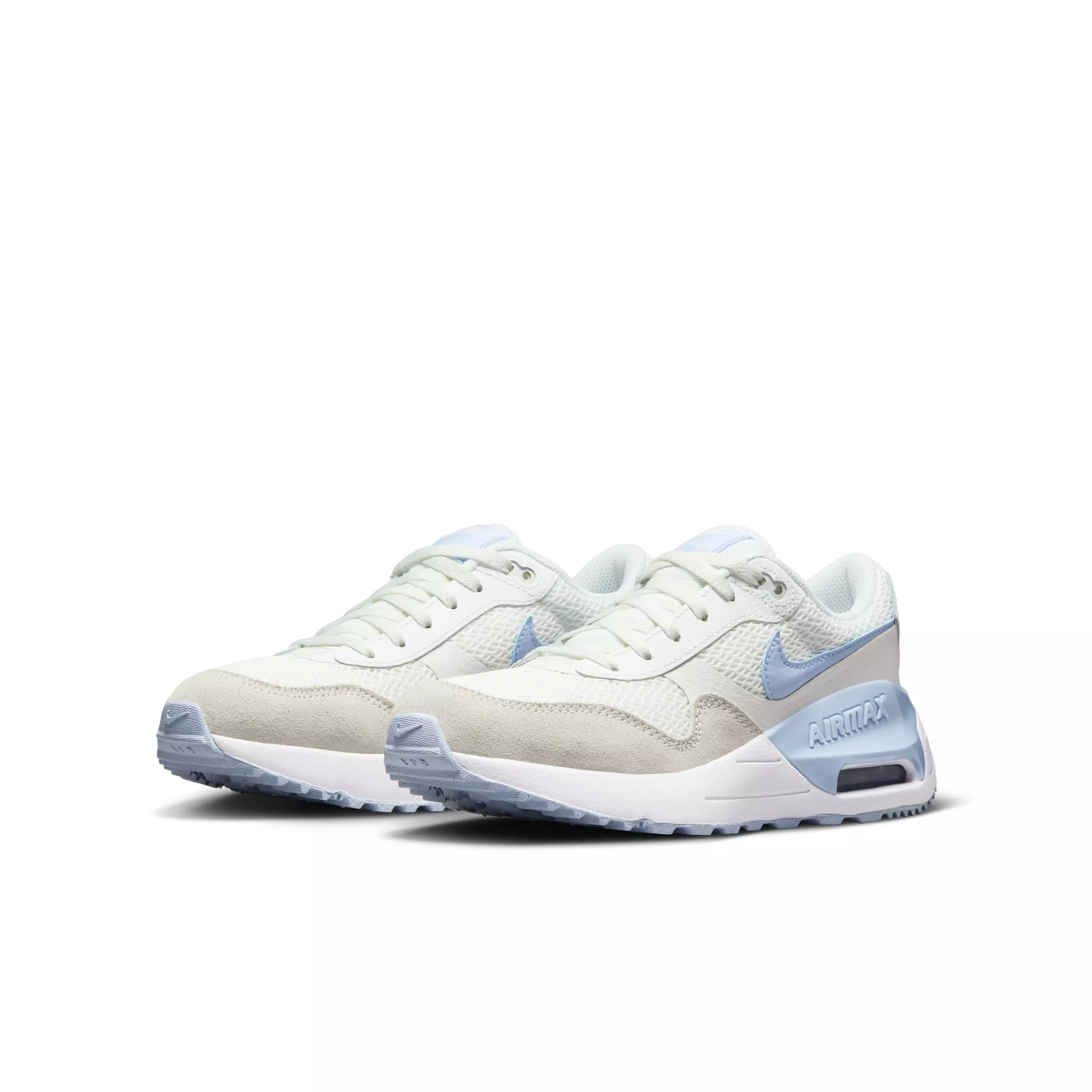 Nike Air Max SYSTM "Summit White/Cobalt Bliss/White" Grade School Girls' Shoe - WHITE/COBALT/WHITE
