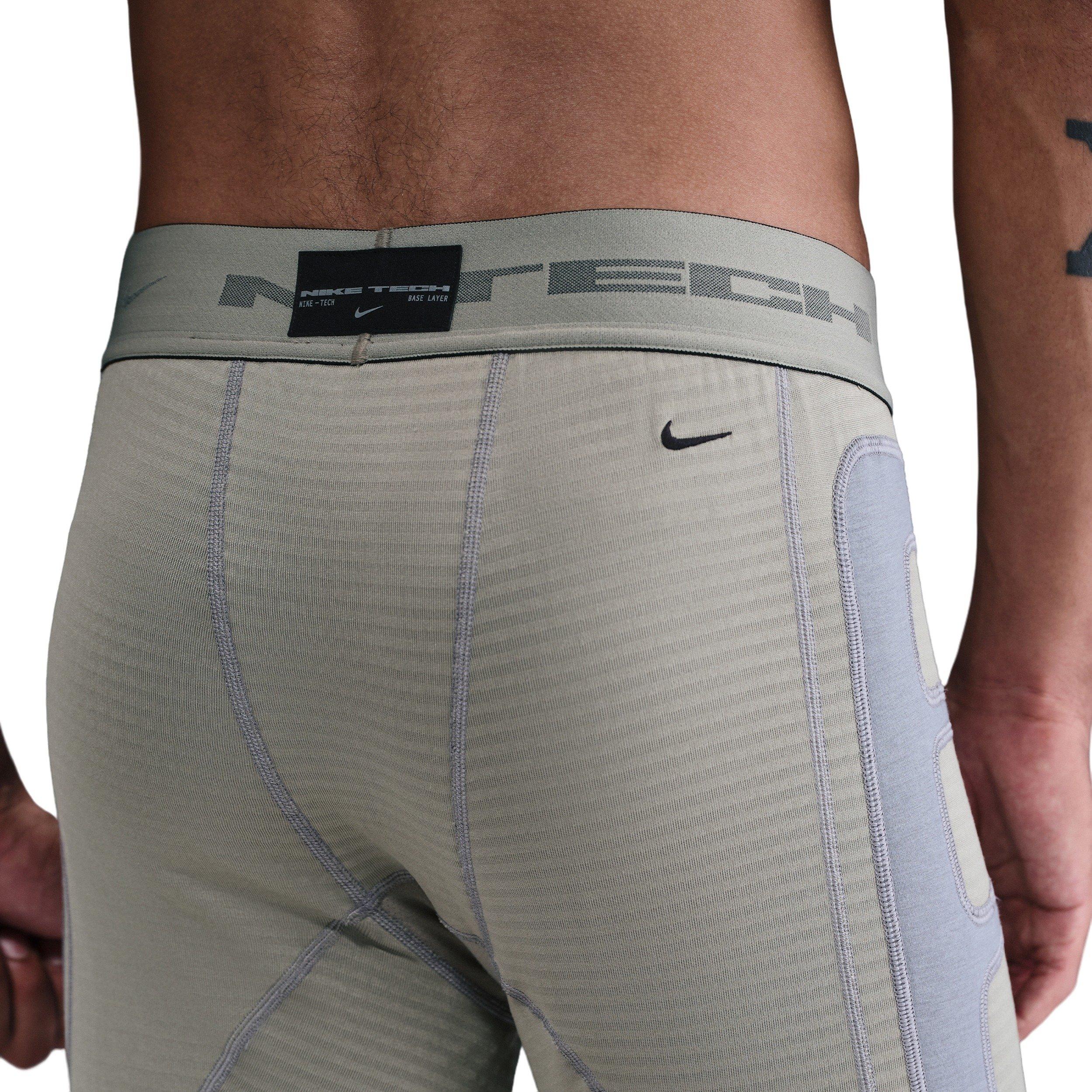 Nike Men's Tech Therma-FIT Base Layer Tights - GREEN/GREY Thumbnail View 2