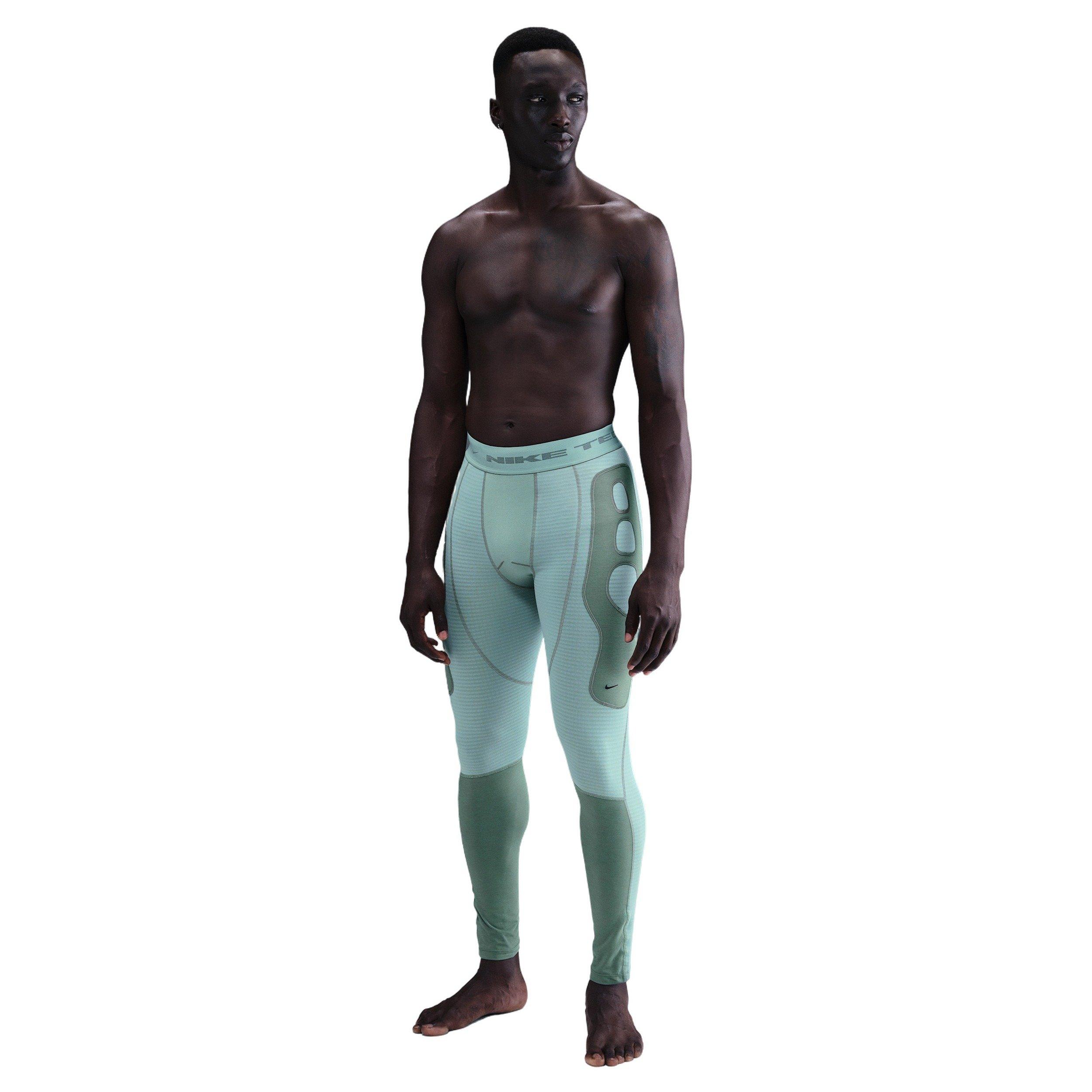 Nike Men's Tech Therma-FIT Base Layer Tights - GREEN Thumbnail View 1