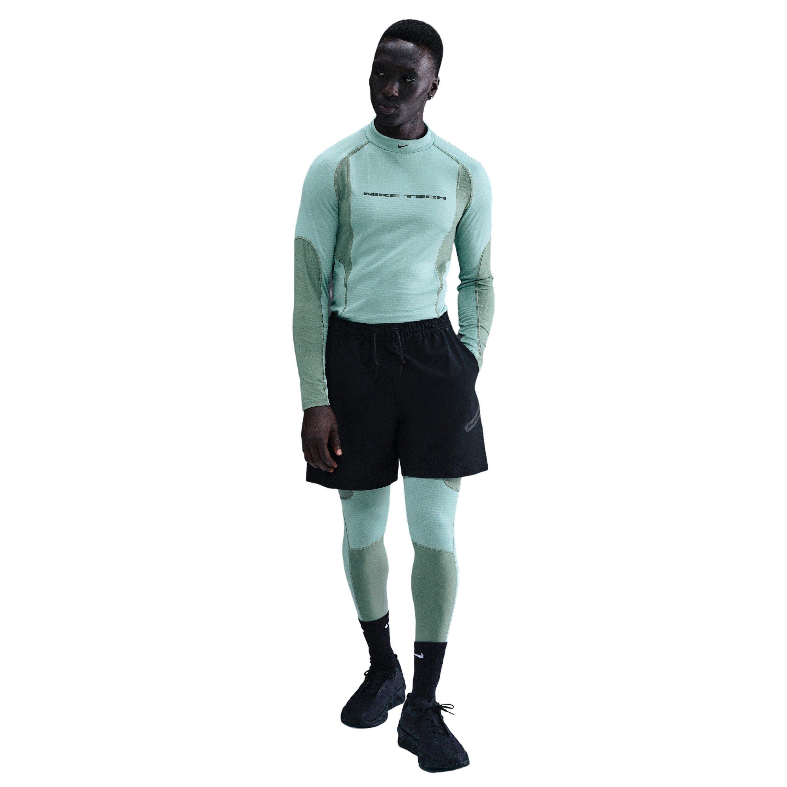 Nike Men's Tech Therma-FIT Base Layer Tights - GREEN Thumbnail View 5