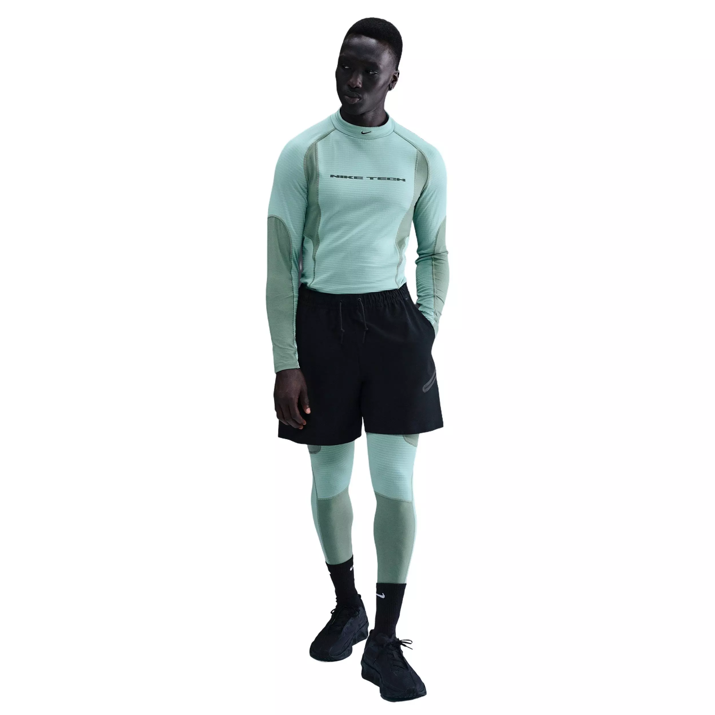 Nike Men's Tech Therma-FIT Base Layer Tights - GREEN