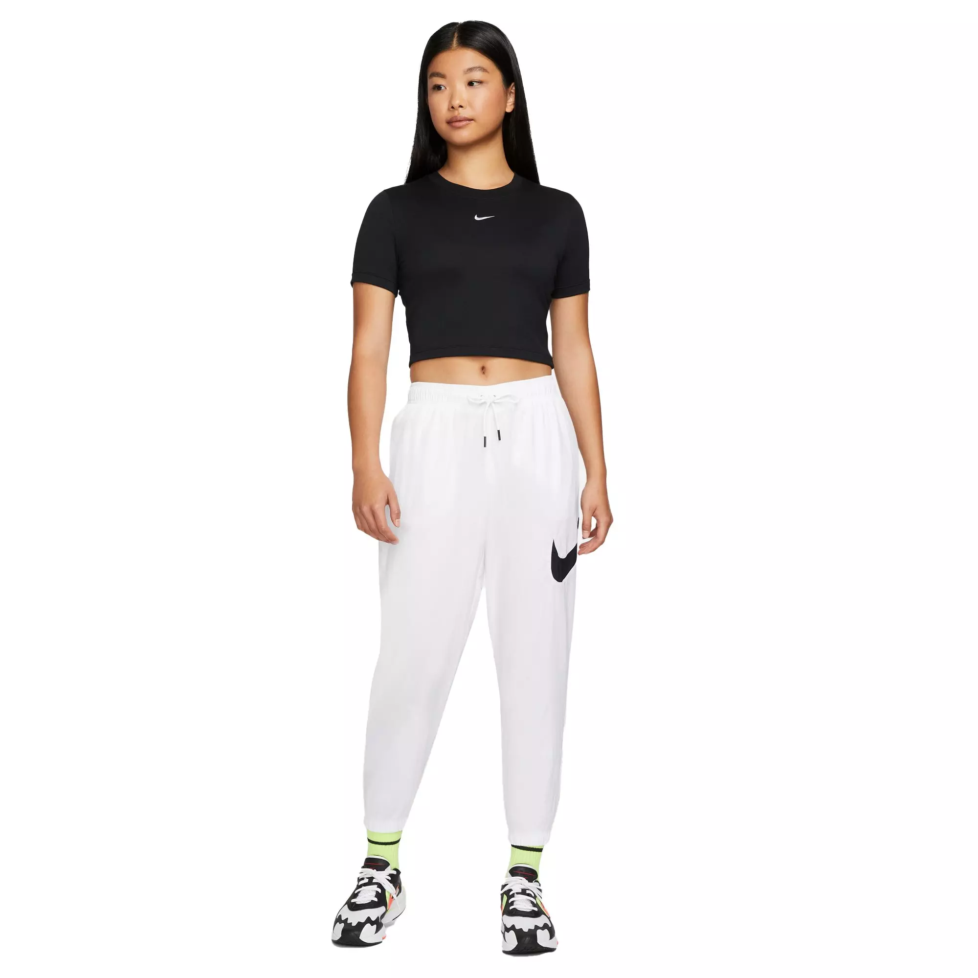 Nike Women's Sportswear Essential Easy Woven Mid-Rise Pants - BLACK