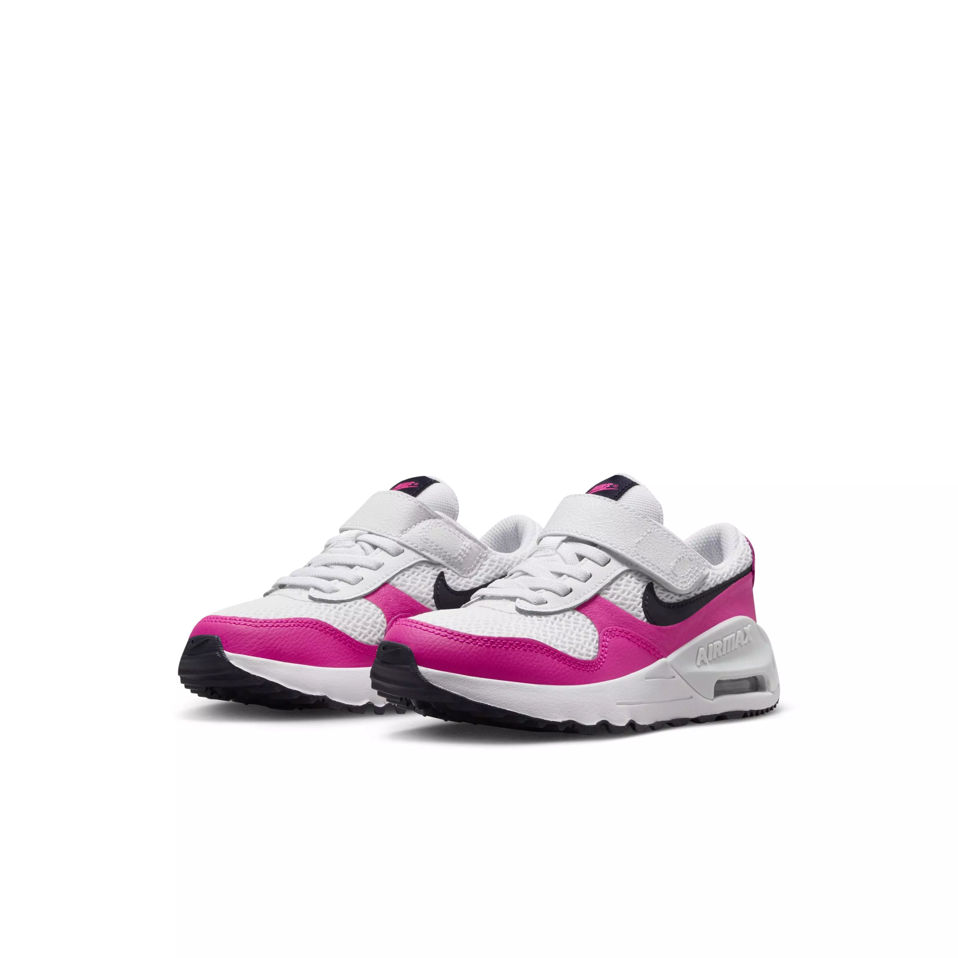 Nike Air Max SYSTM "White/Obsidian/Fierce Pink/Pure Platinum" Preschool Girls' Shoe - WHITE/OBSIDIAN/PINK/PLATINUM