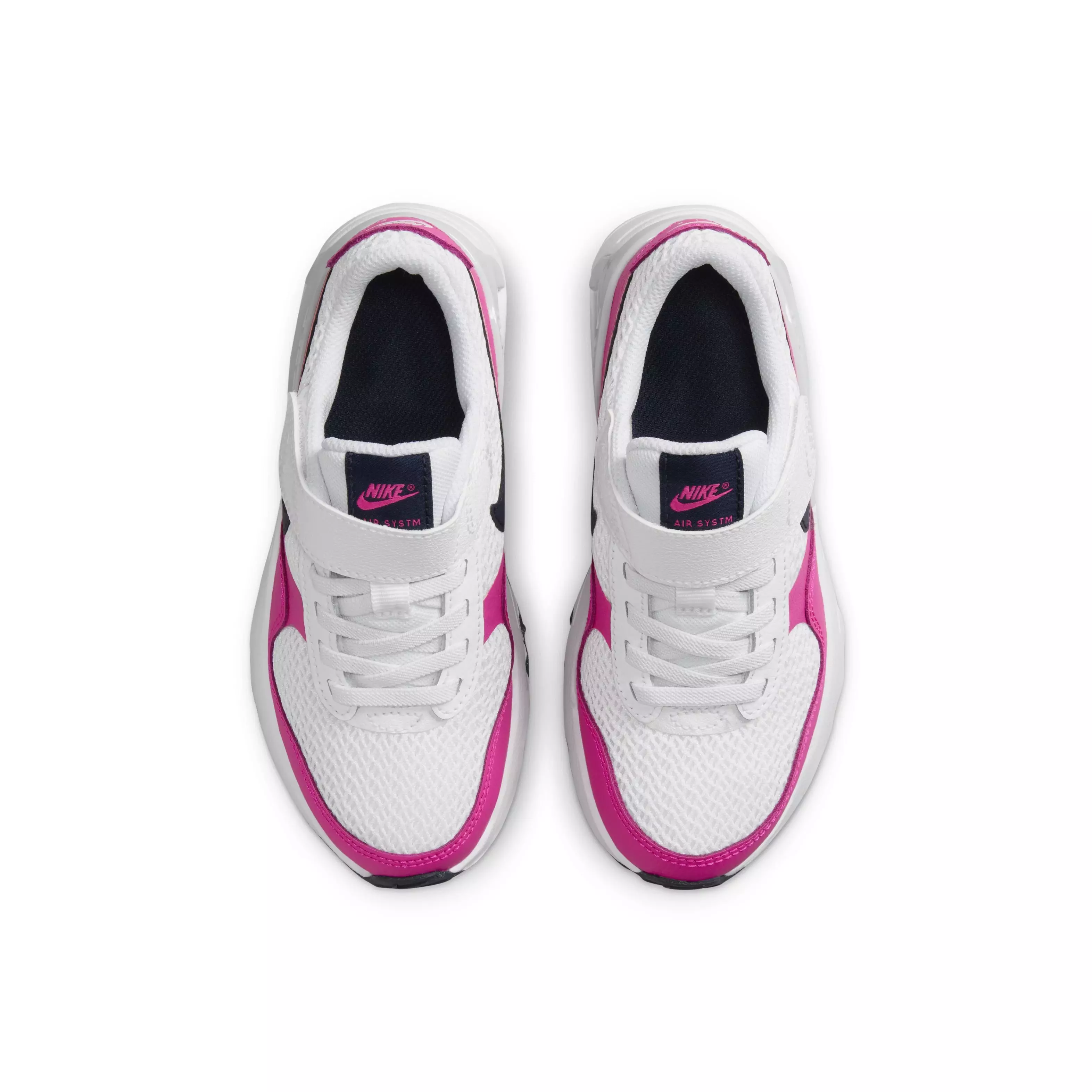 Nike Air Max SYSTM "White/Obsidian/Fierce Pink/Pure Platinum" Preschool Girls' Shoe - WHITE/OBSIDIAN/PINK/PLATINUM