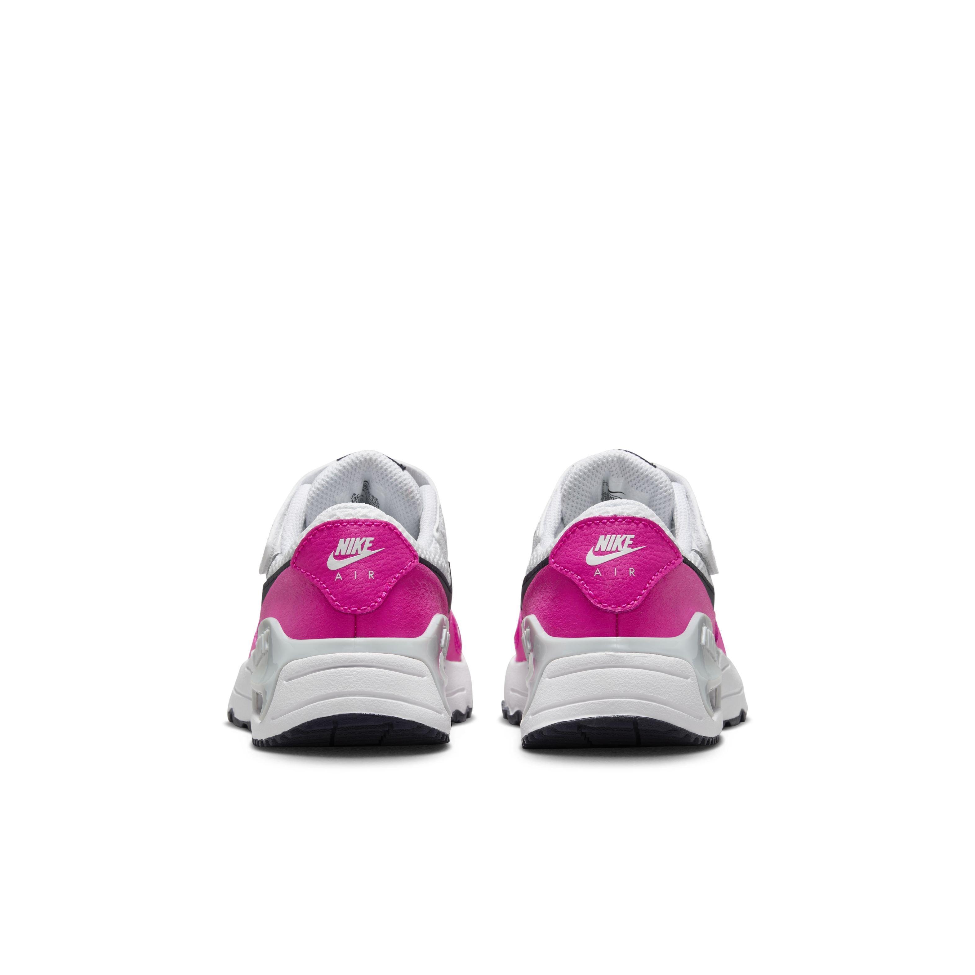 Nike Air Max SYSTM "White/Obsidian/Fierce Pink/Pure Platinum" Preschool Girls' Shoe - WHITE/OBSIDIAN/PINK/PLATINUM Thumbnail View 5