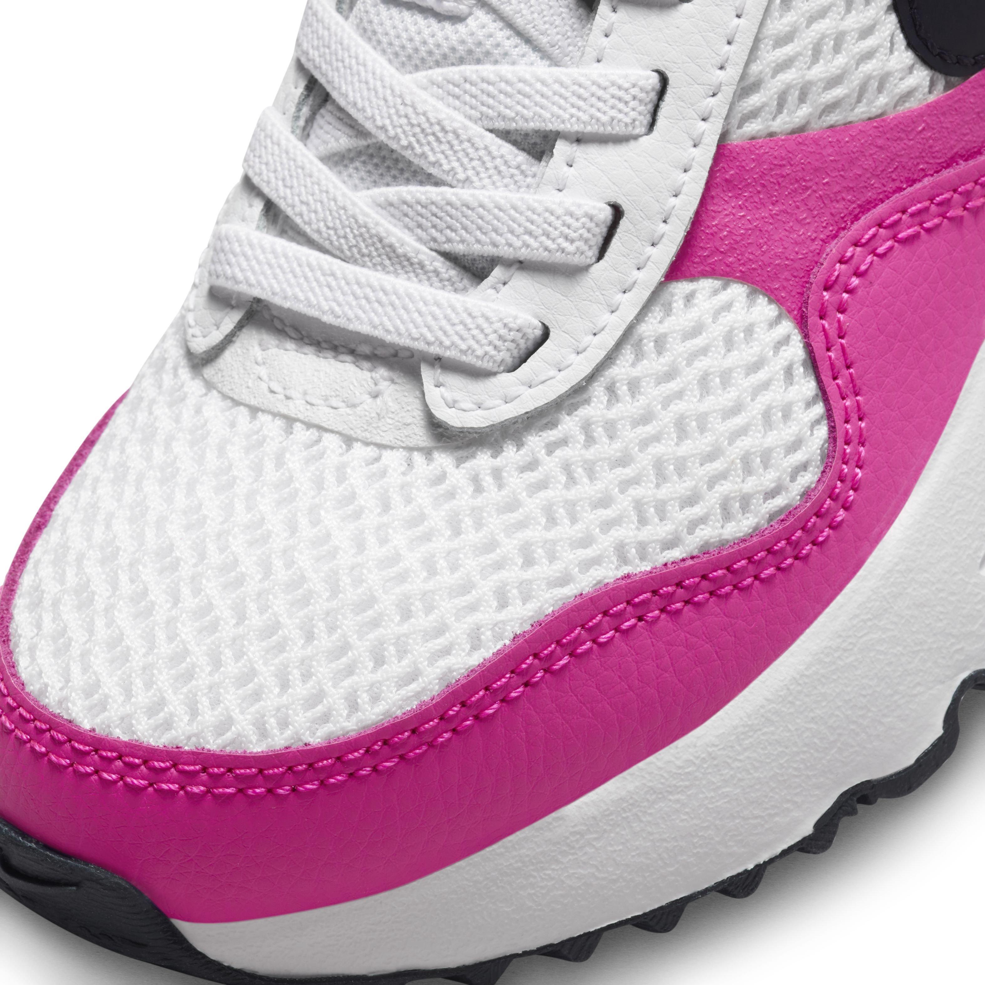 Nike Air Max SYSTM "White/Obsidian/Fierce Pink/Pure Platinum" Preschool Girls' Shoe - WHITE/OBSIDIAN/PINK/PLATINUM Thumbnail View 7