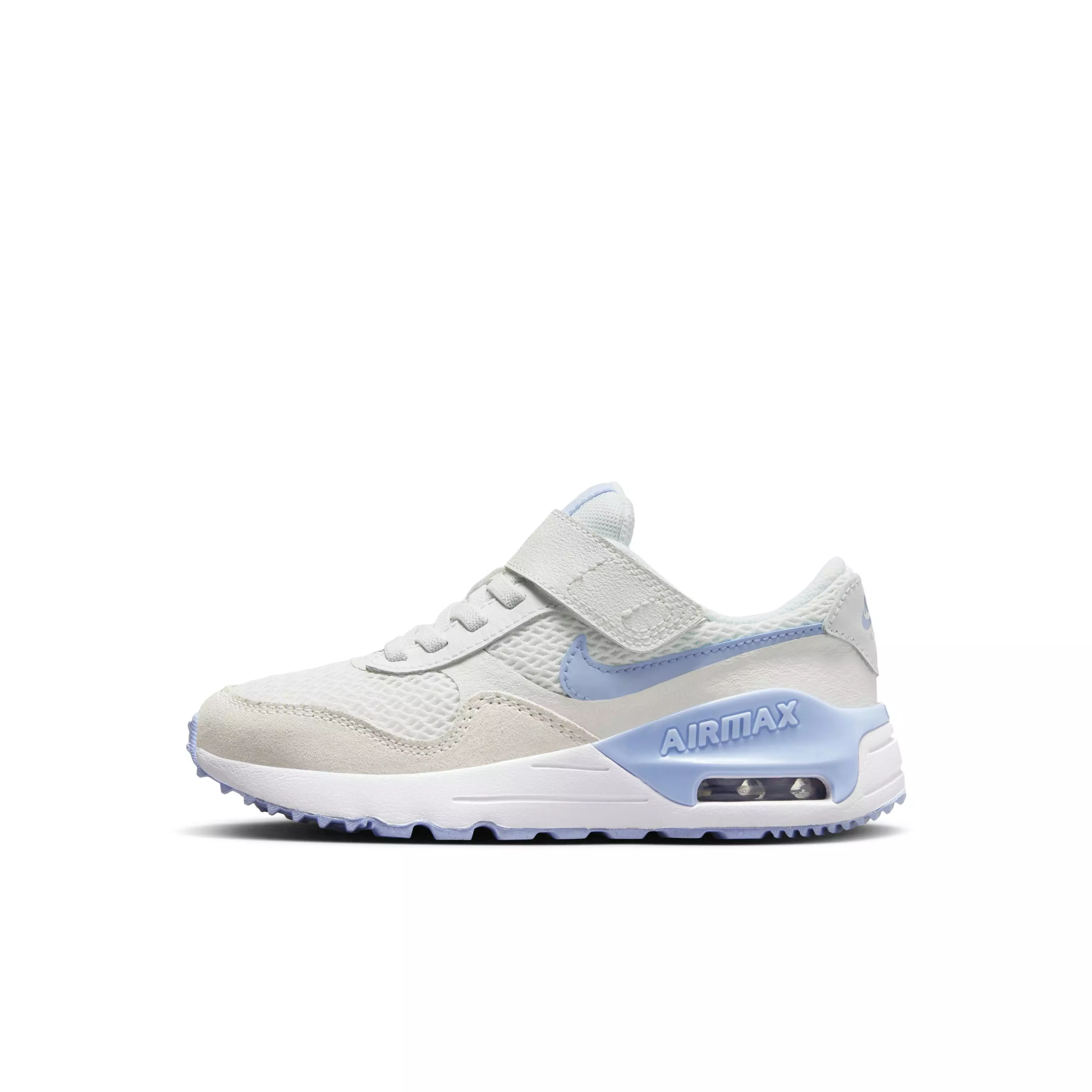 Nike Air Max SYSTM "Summit White/Cobalt Bliss/White" Preschool Girls' Shoe - WHITE/COBALT/WHITE