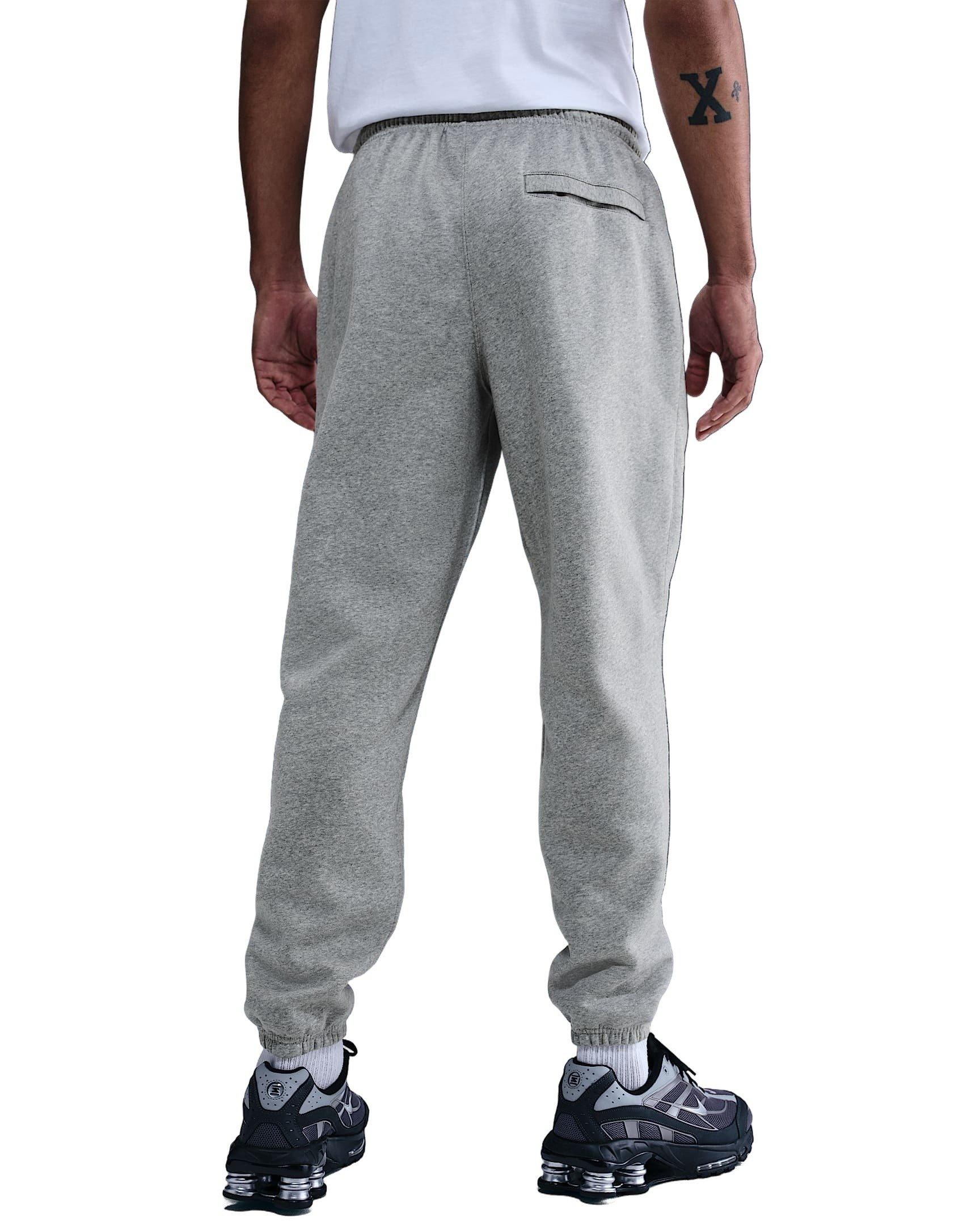 Nike Men's Club Cuffed Brushed Fleece Pants - Grey - GREY Thumbnail View 2