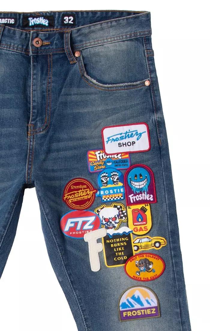 Frostiez Men's Throttle Dark Blue Wash Relaxed Fit Denim Jeans - BLUE