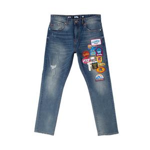Frostiez Men's Throttle Dark Blue Wash Relaxed Fit Denim Jeans - BLUE