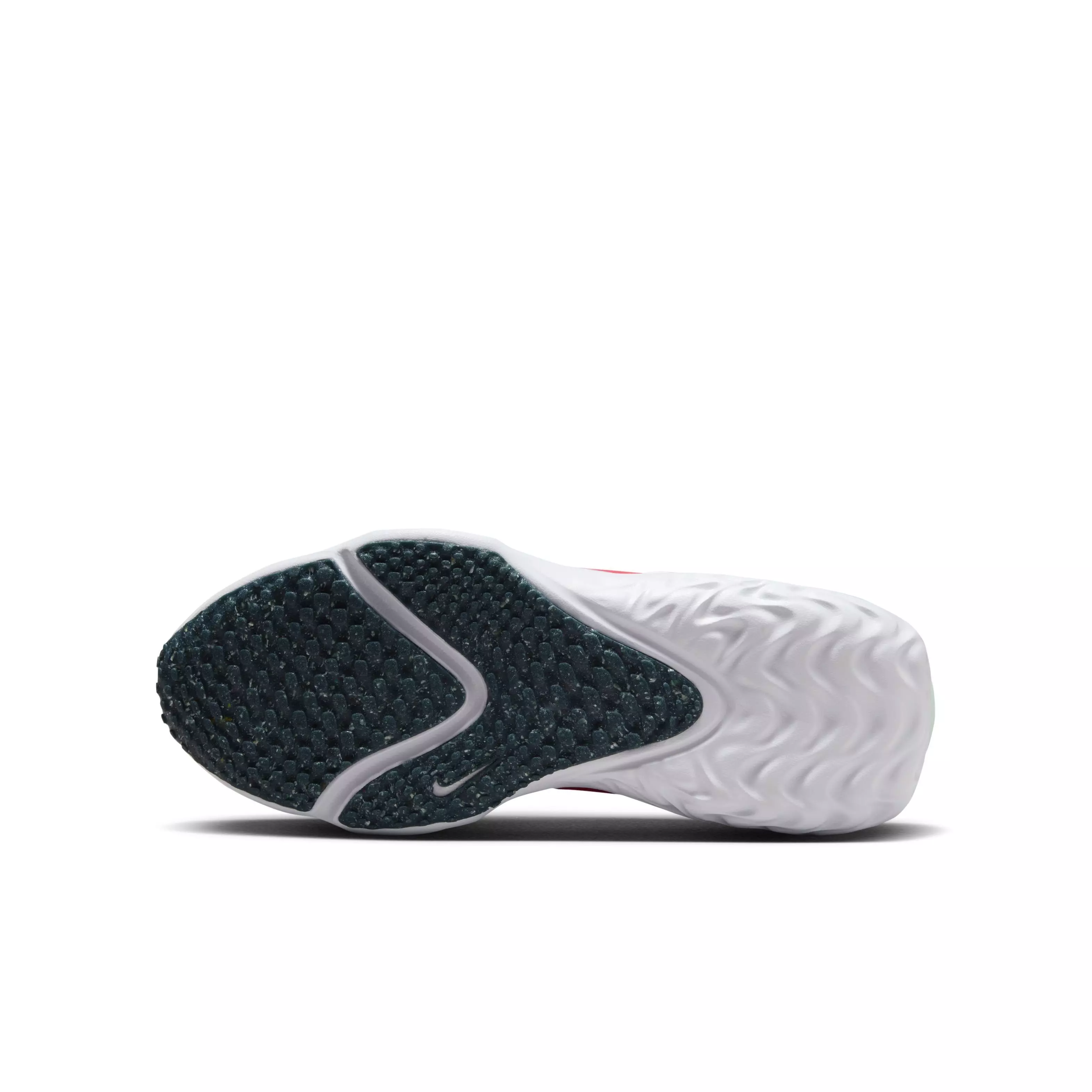 Nike Run Flow "White/Siren Red/Jade Ice/Geode Teal" Grade School Girls' Running Shoe - WHITE/RED/JADE/TEAL