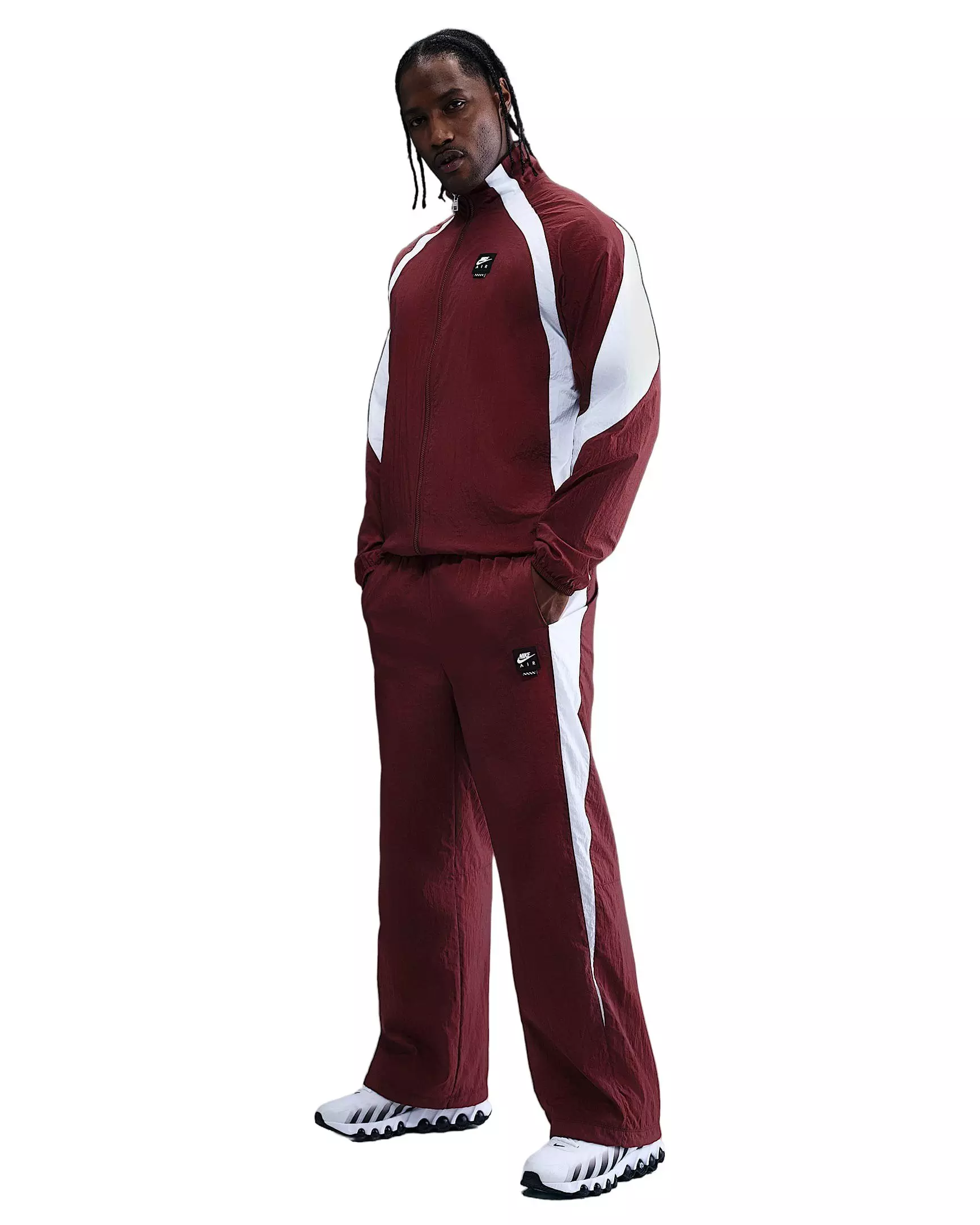 Nike Men's Air Woven Track Pants - Red - RED