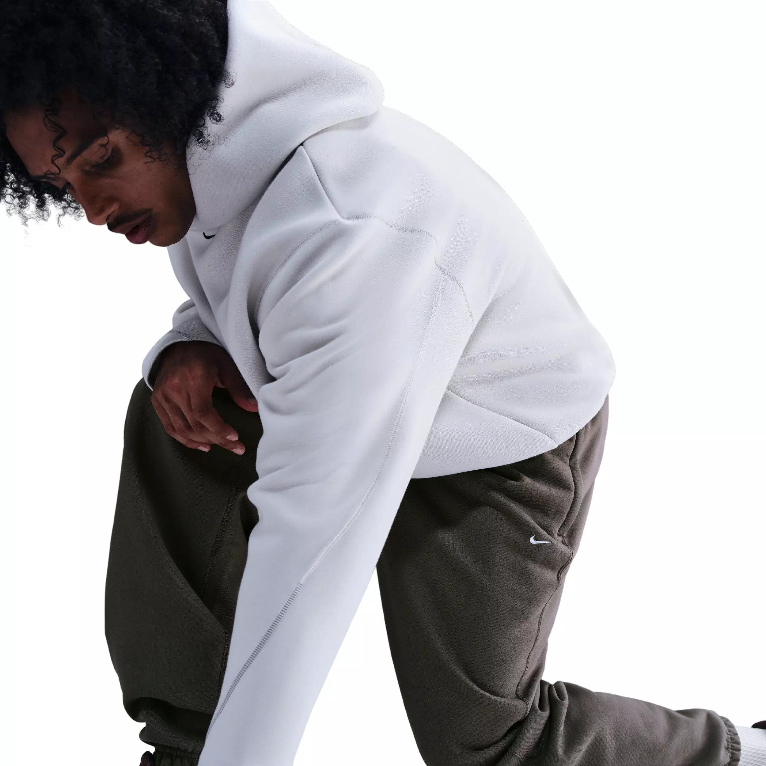 Nike Men's Solo Swoosh Cuffed Fleece Pants - GREY