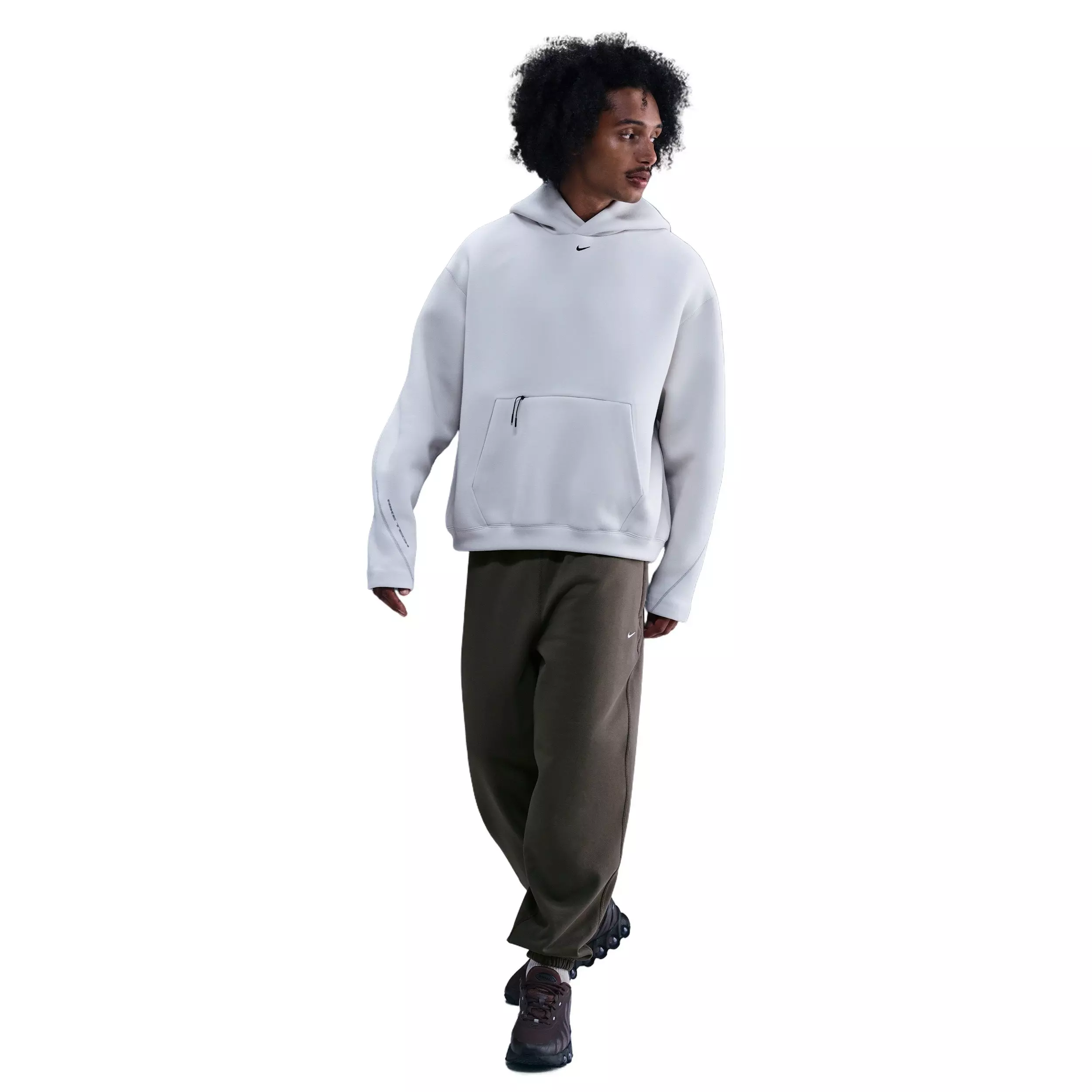 Nike Men's Solo Swoosh Cuffed Fleece Pants - GREY