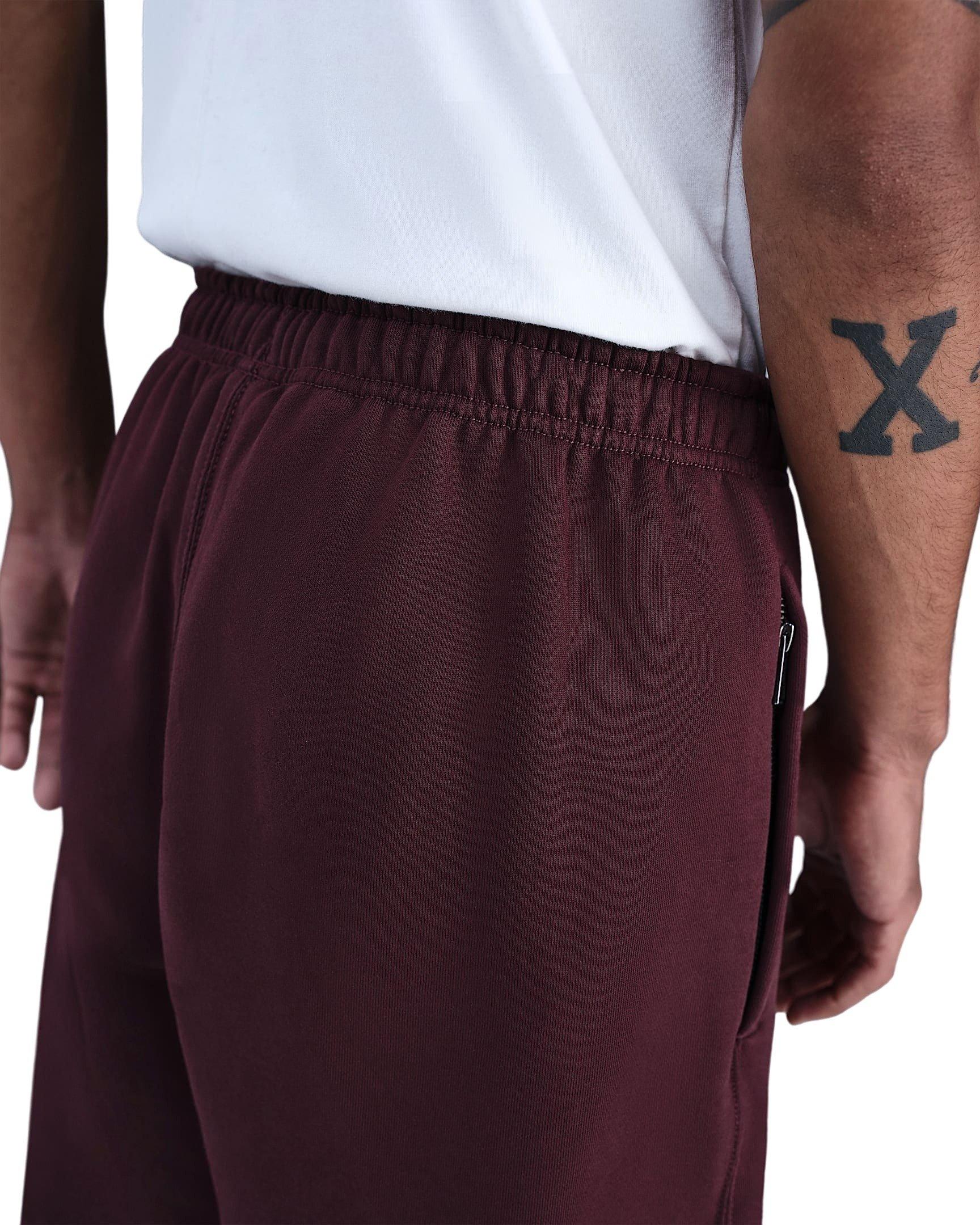 Nike Men's Solo Swoosh Cuffed Fleece Pants - RED Thumbnail View 4