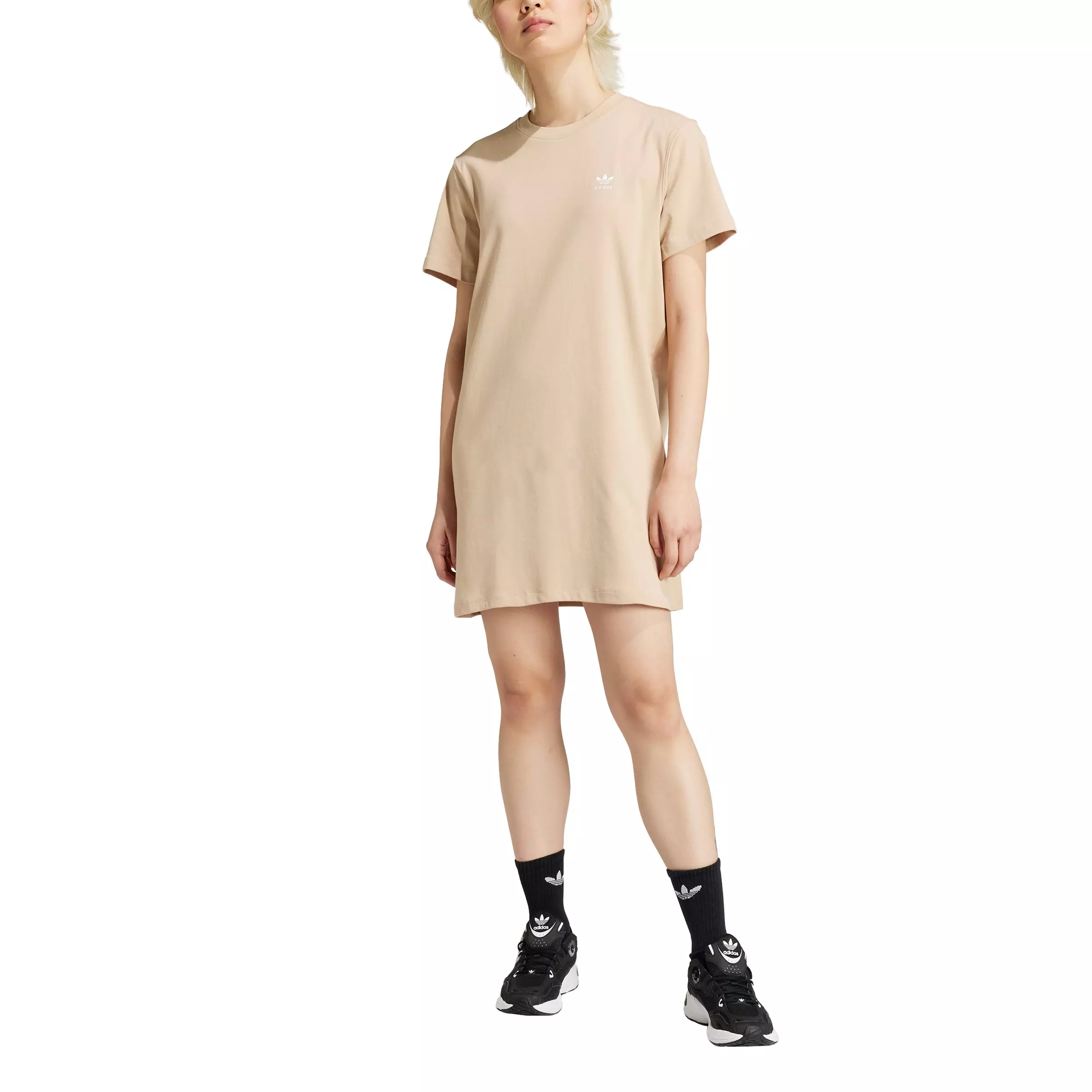 adidas Originals Women's Adicolor Trefoil Dress -Beige - BEIGE