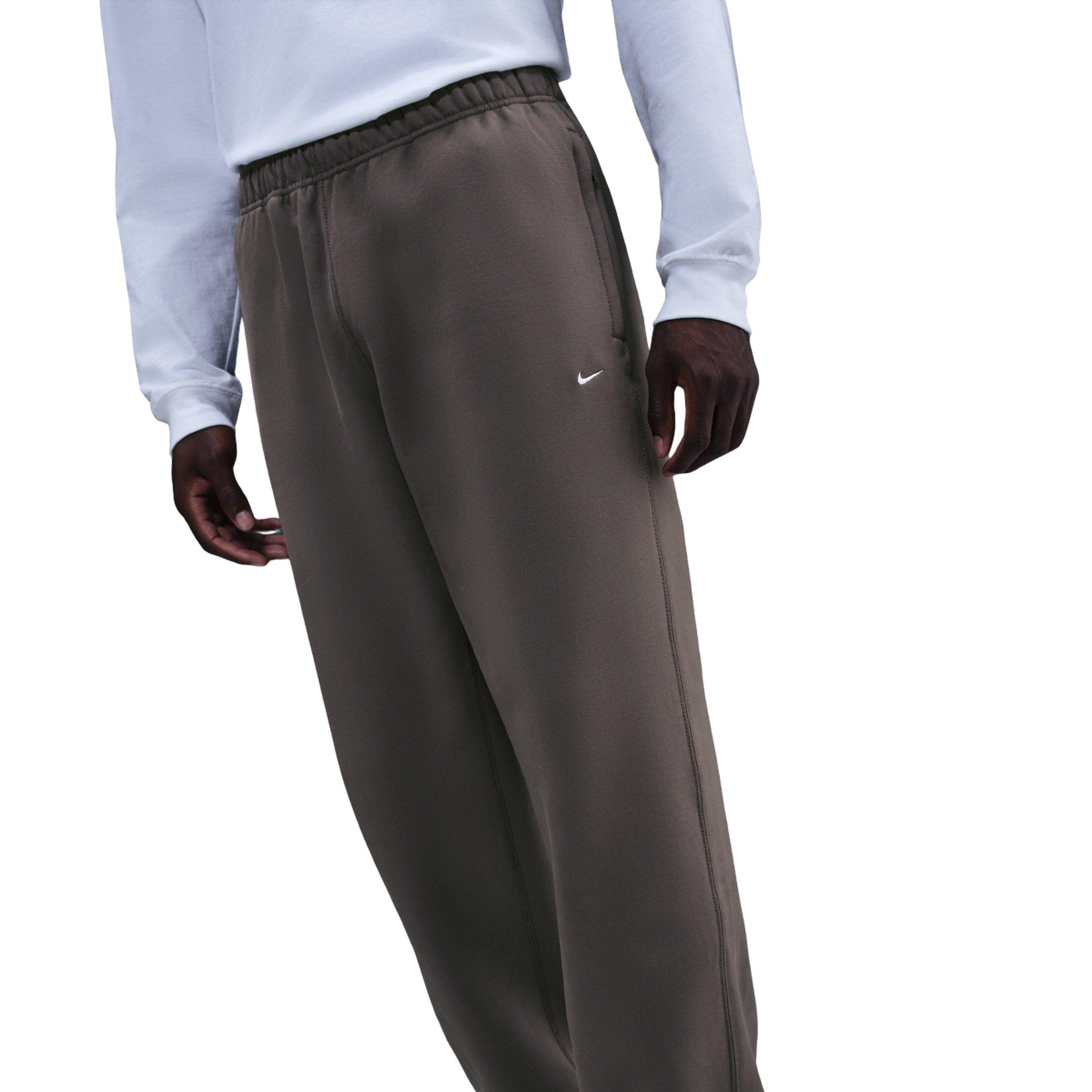 Nike Men's Solo Swoosh Fleece Open-Hem Pants - Grey - GREY Thumbnail View 1