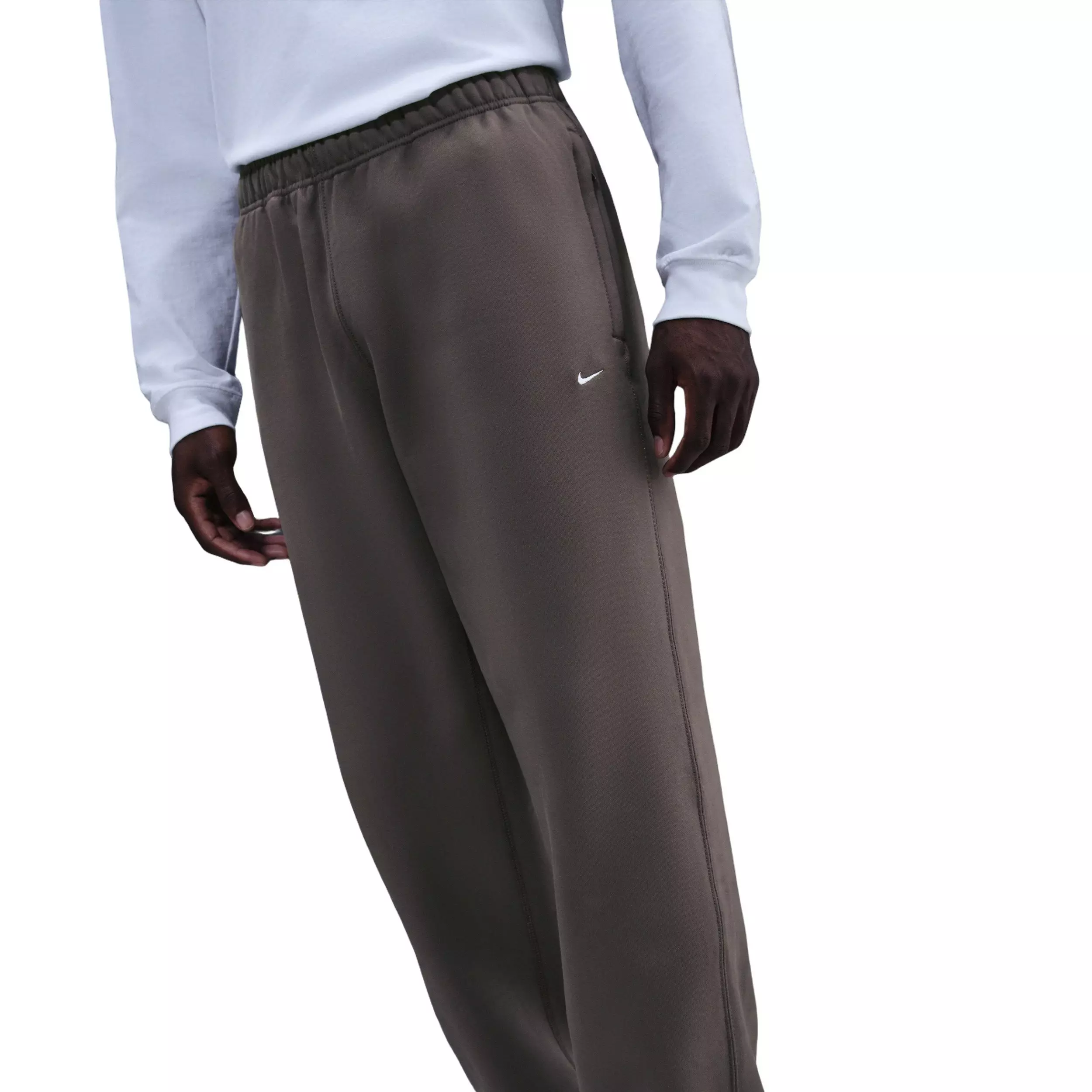 Nike Men's Solo Swoosh Fleece Open-Hem Pants - Grey - GREY