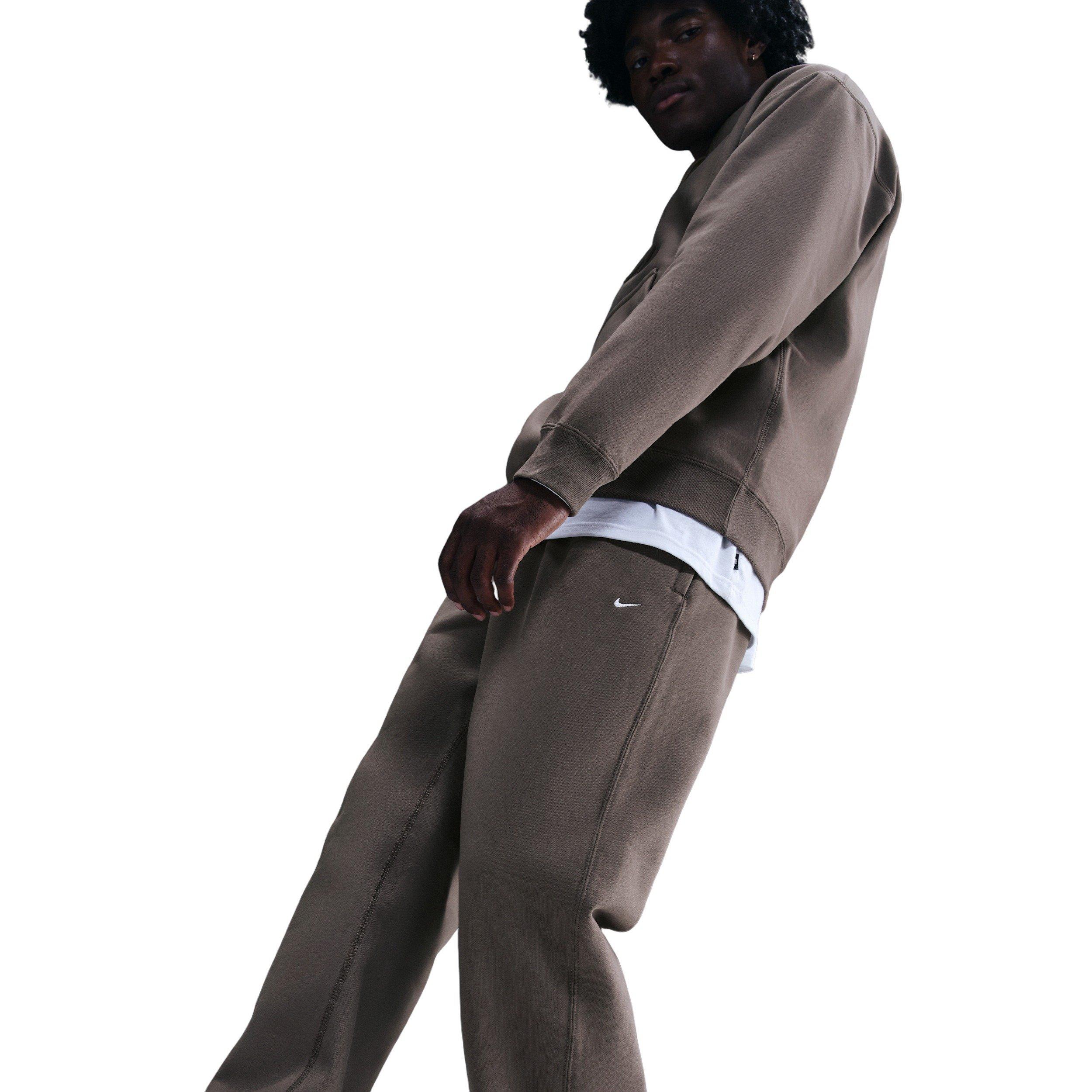 Nike Men's Solo Swoosh Fleece Open-Hem Pants - Grey - GREY Thumbnail View 3