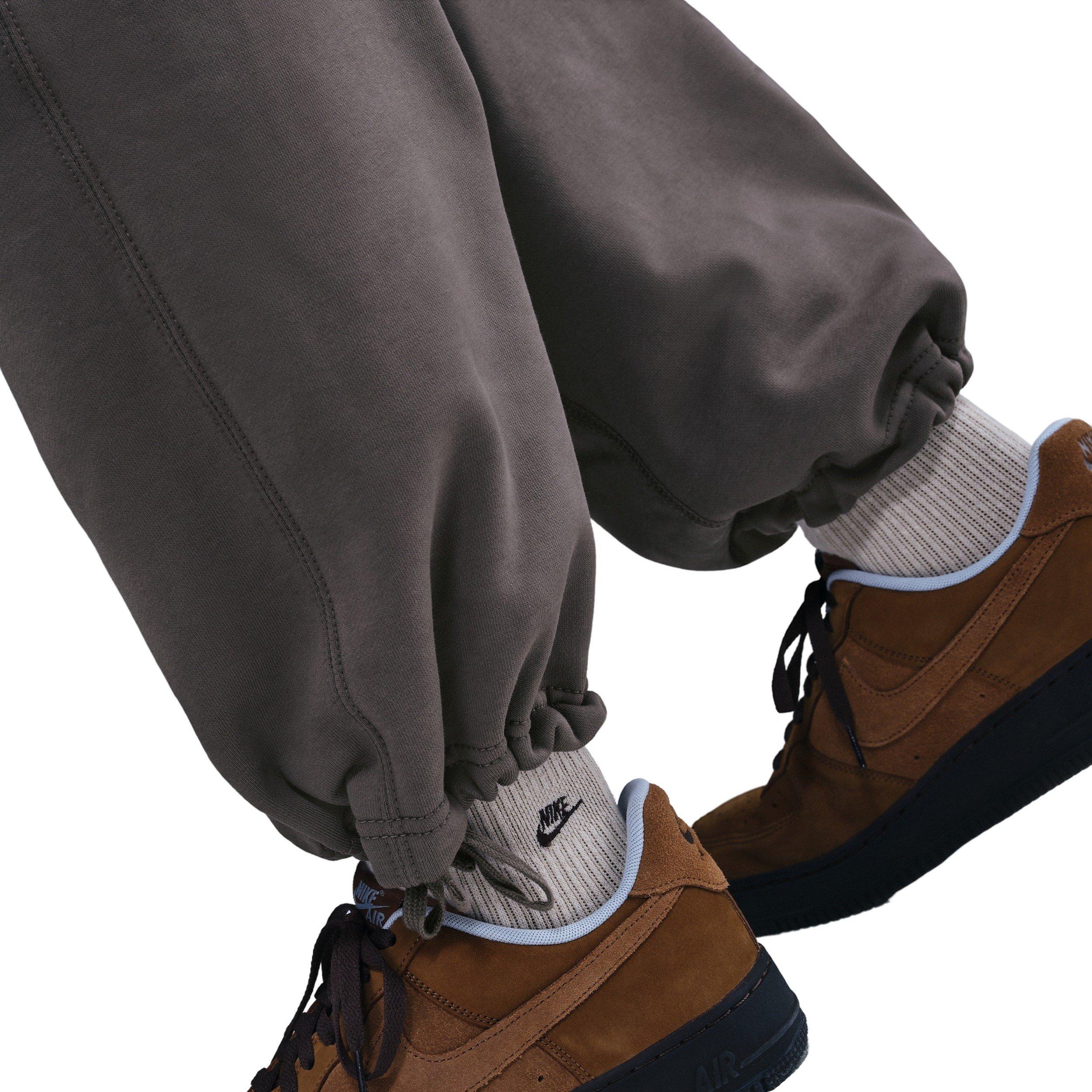 Nike Men's Solo Swoosh Fleece Open-Hem Pants - Grey - GREY Thumbnail View 4