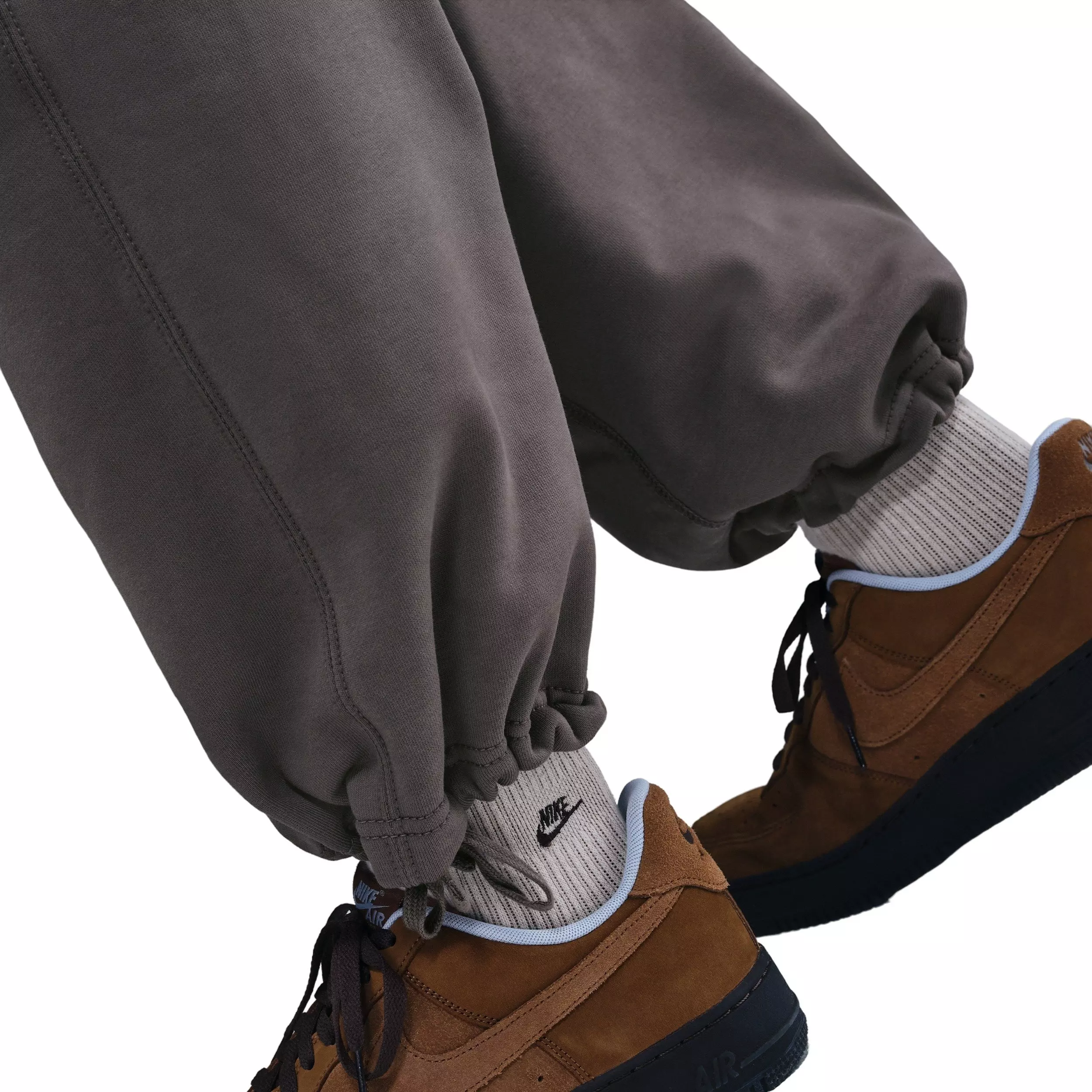 Nike Men's Solo Swoosh Fleece Open-Hem Pants - Grey - GREY