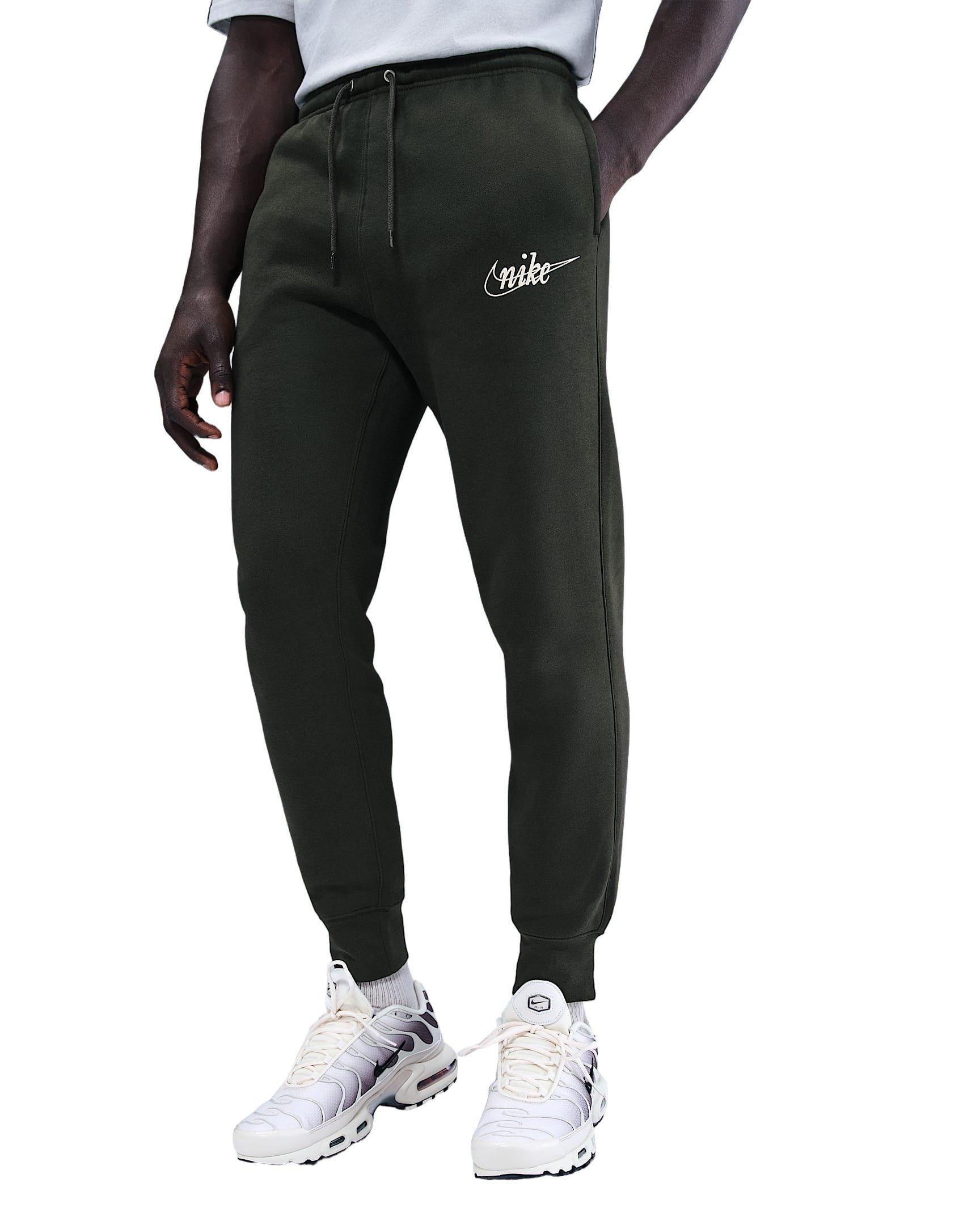 Nike Men's Sportswear Club Classic Fleece Joggers - GREEN Thumbnail View 3