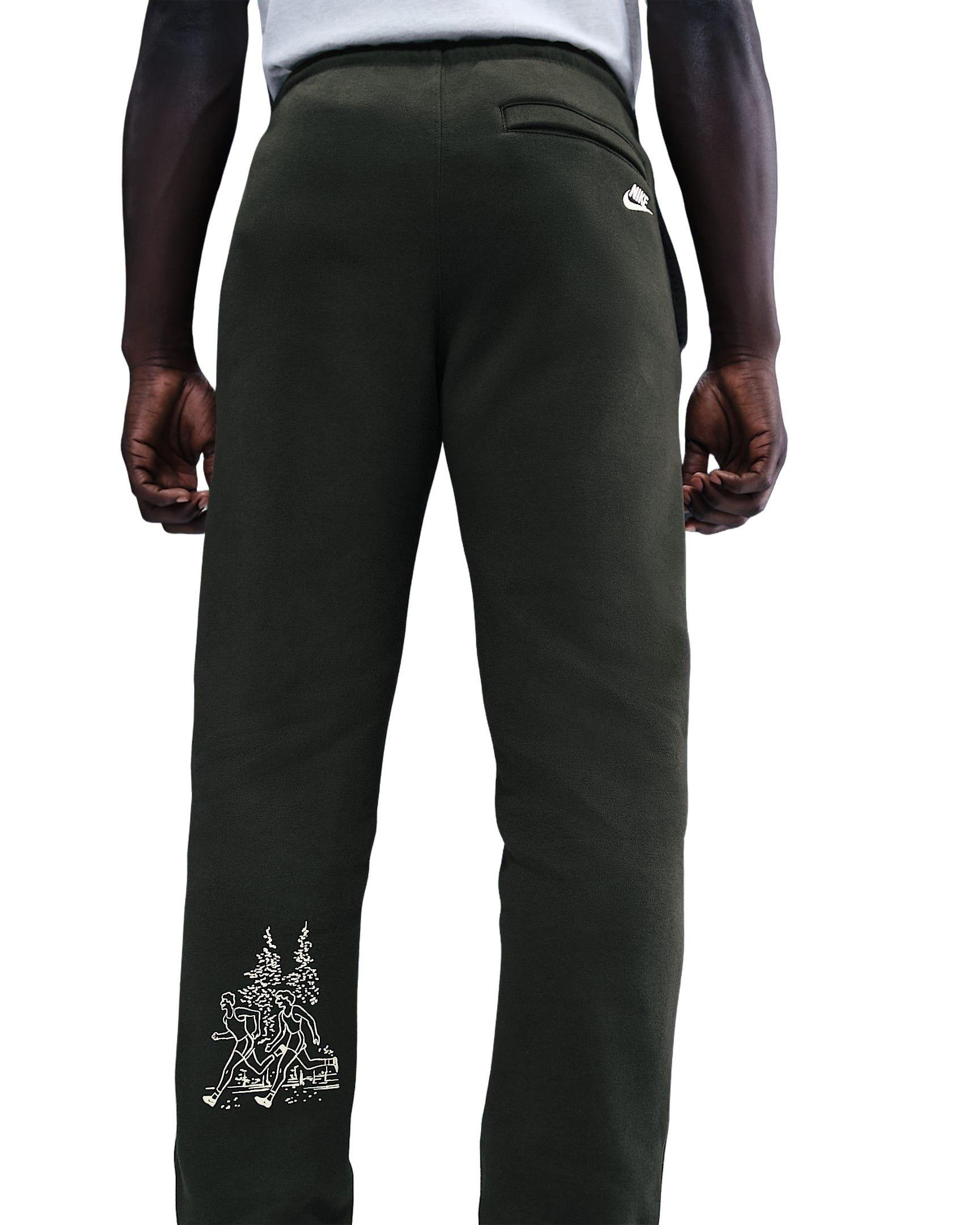 Nike Men's Sportswear Club Classic Fleece Joggers - GREEN Thumbnail View 4