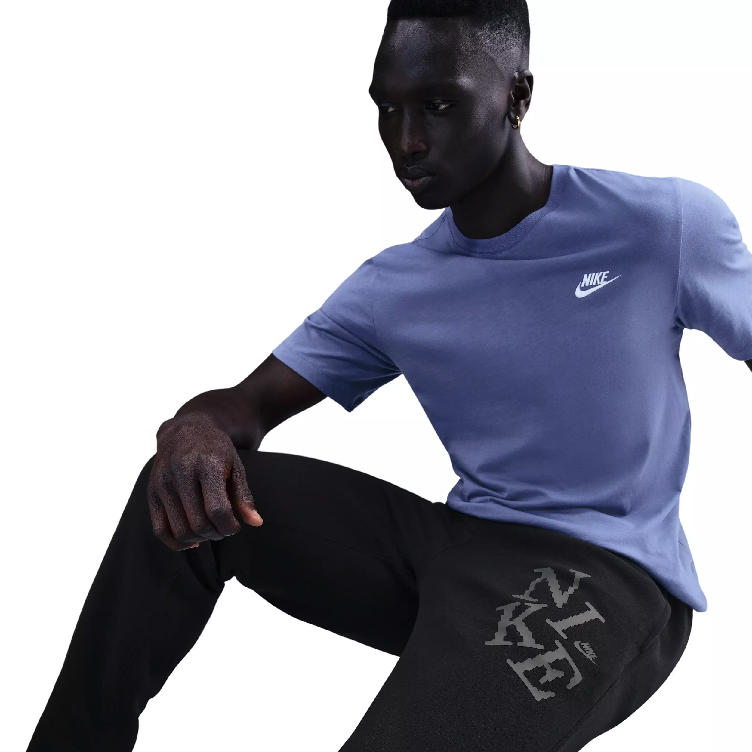 Nike Men's Sportswear Club Cuffed Fleece Joggers - BLACK