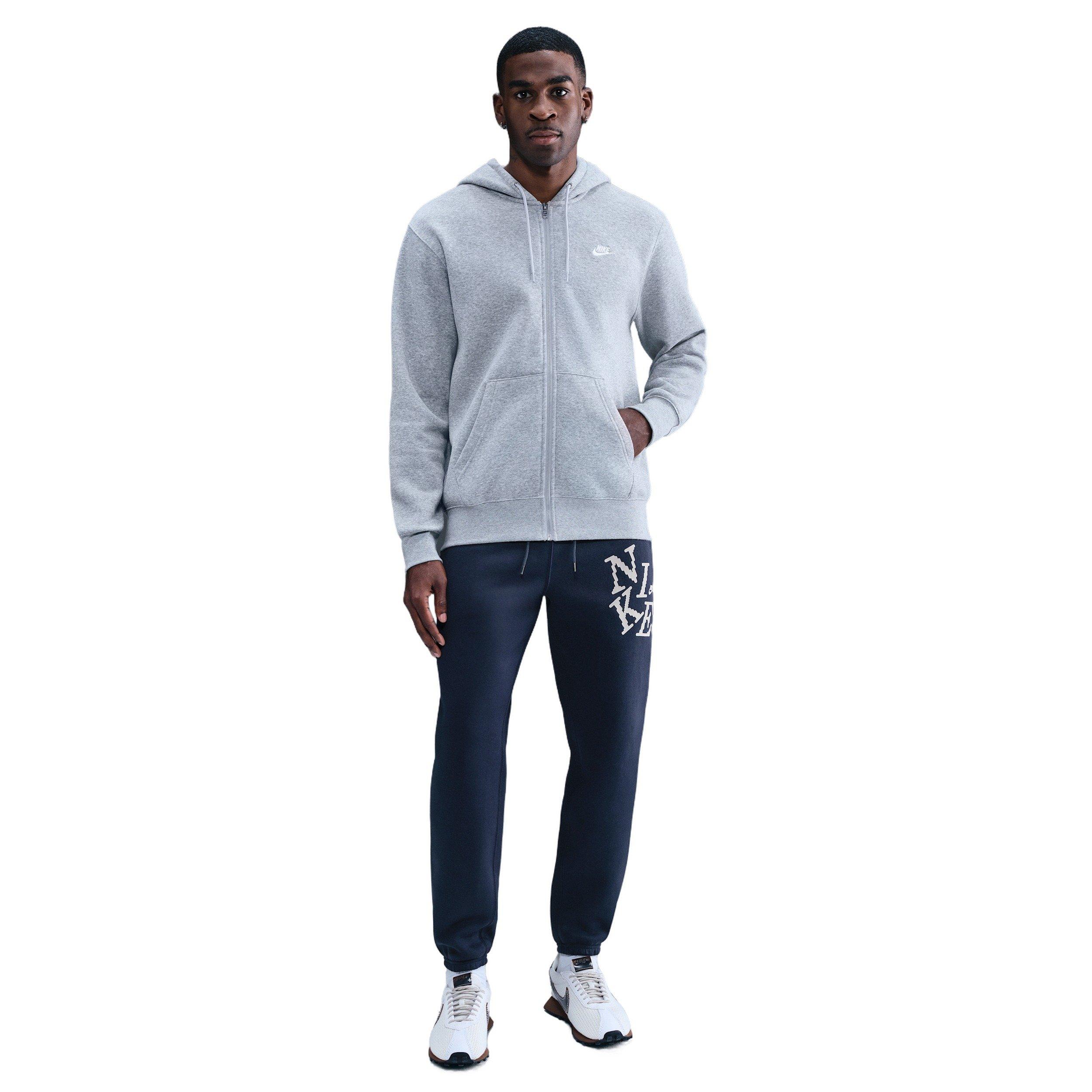 Nike Men's Sportswear Club Cuffed Fleece Joggers - BLUE Thumbnail View 4
