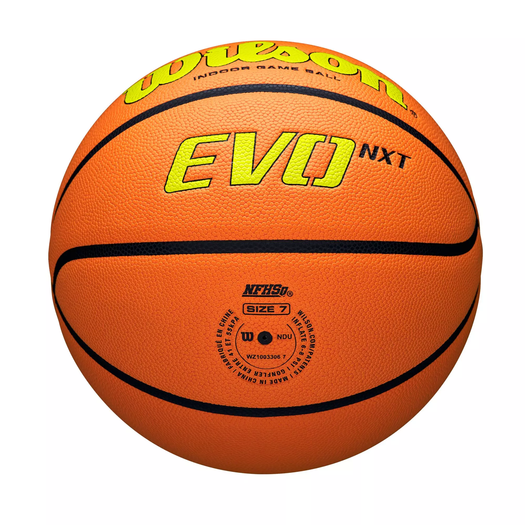 Wilson NCAA Evo NXT Game 7 Basketball-Optic Yellow - OPTIC YELLOW