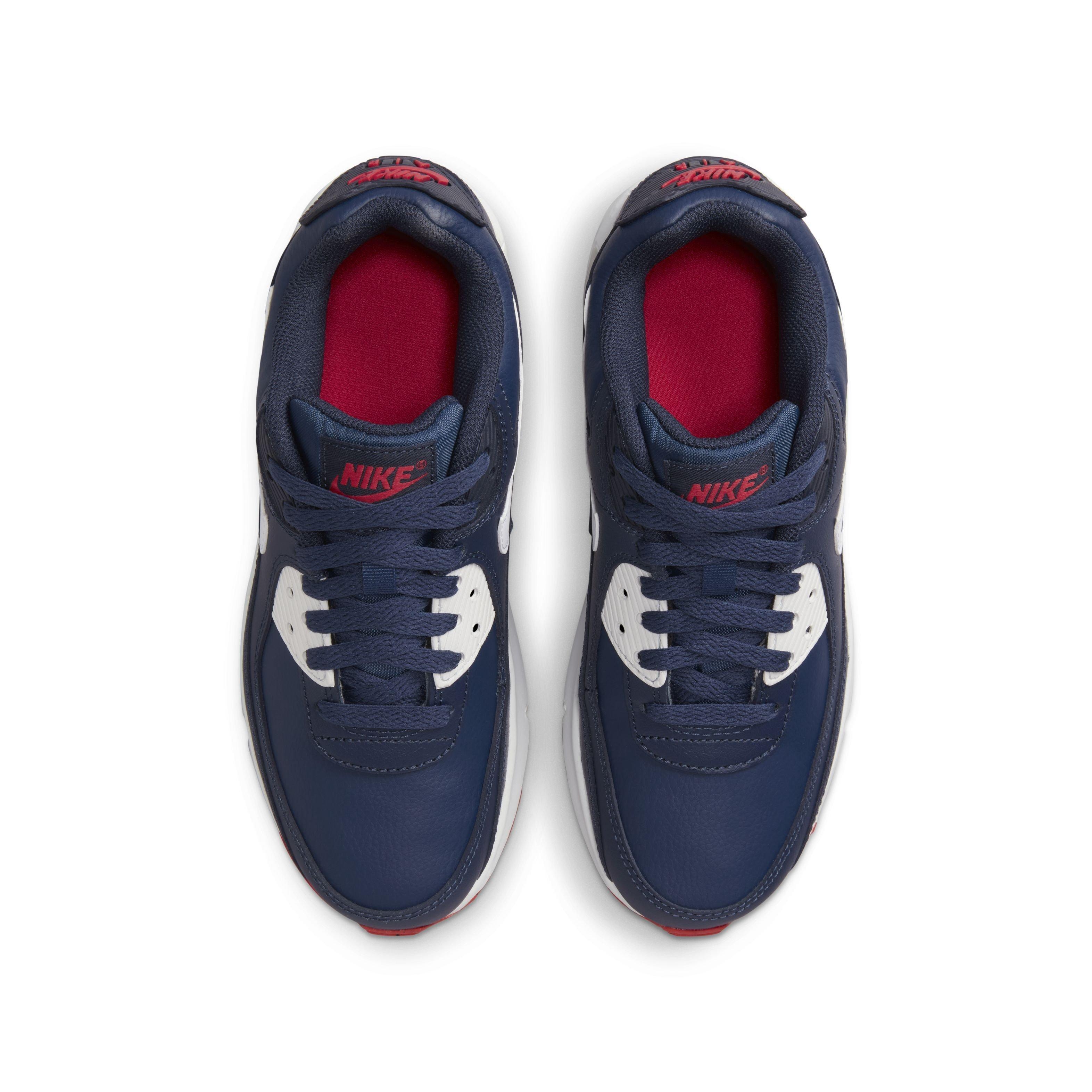 Nike Air Max 90 Red/White/Blue Grade School Boys' Shoe - Hibbett