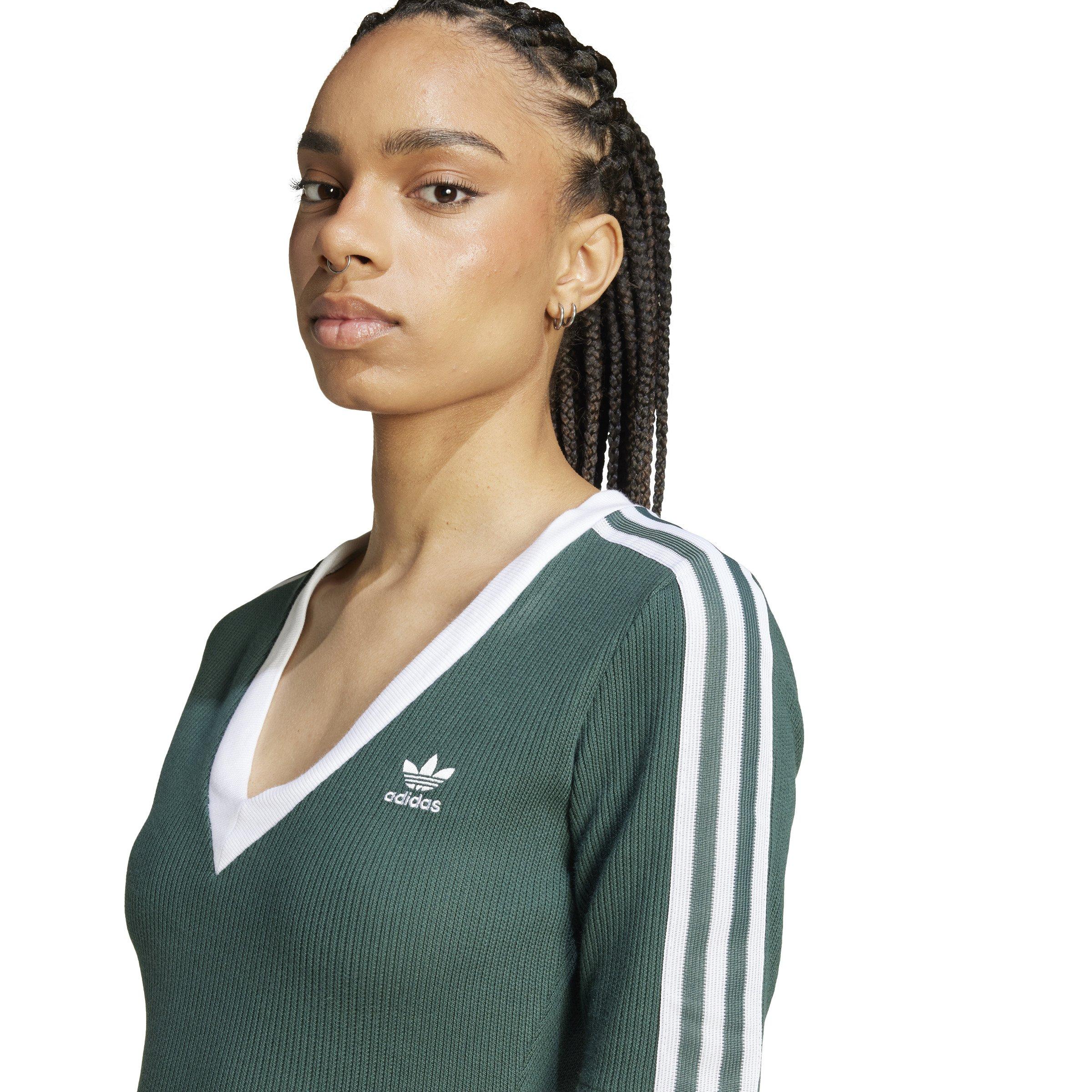 【adidas】ADICOLOR 3-STRIPES KNIT V-NECK DRESS ワンピース Adidas Original Adicolor 3-Stripes Knit V-Neck Dress