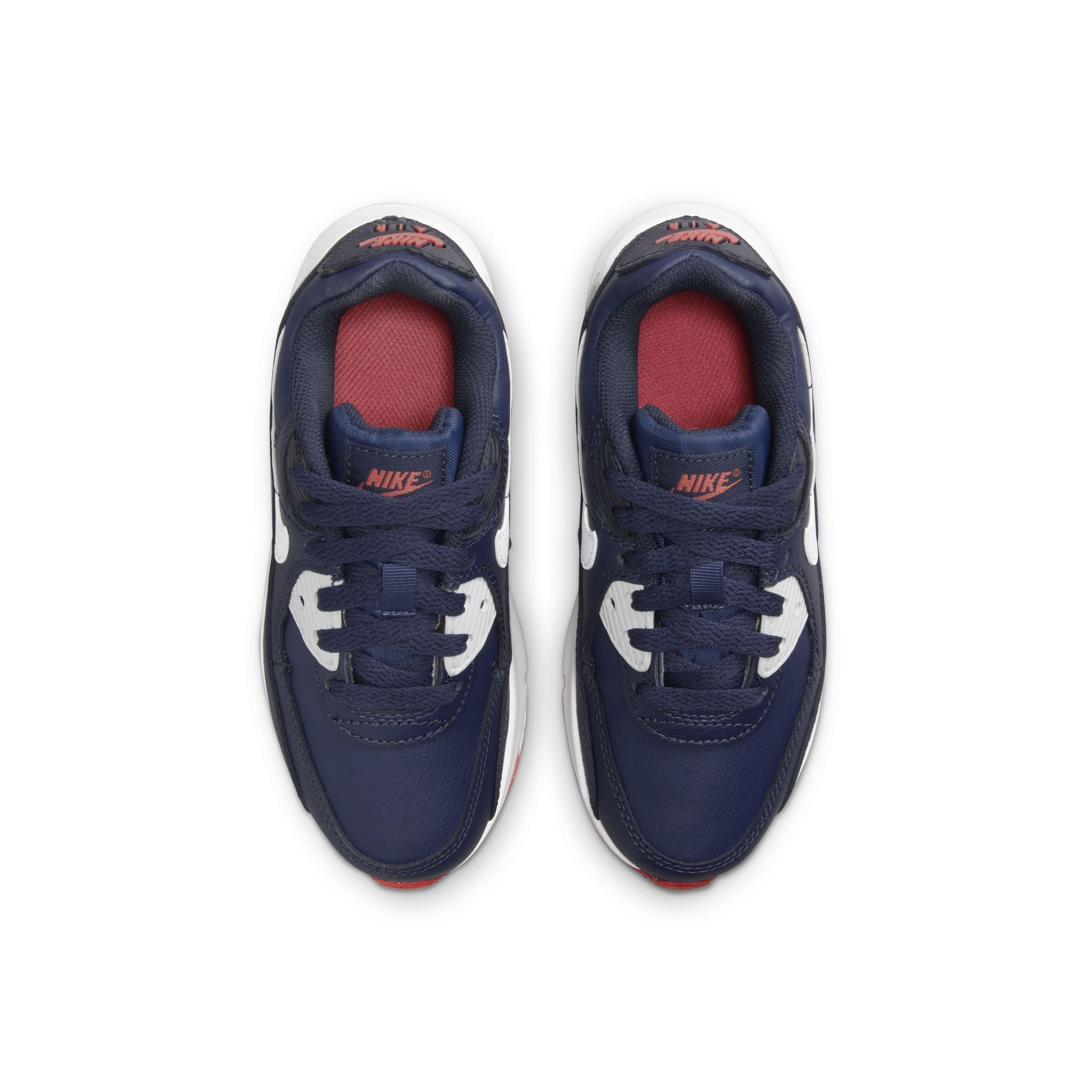 Air max 90 leather shop midnight navy preschool kids' shoe