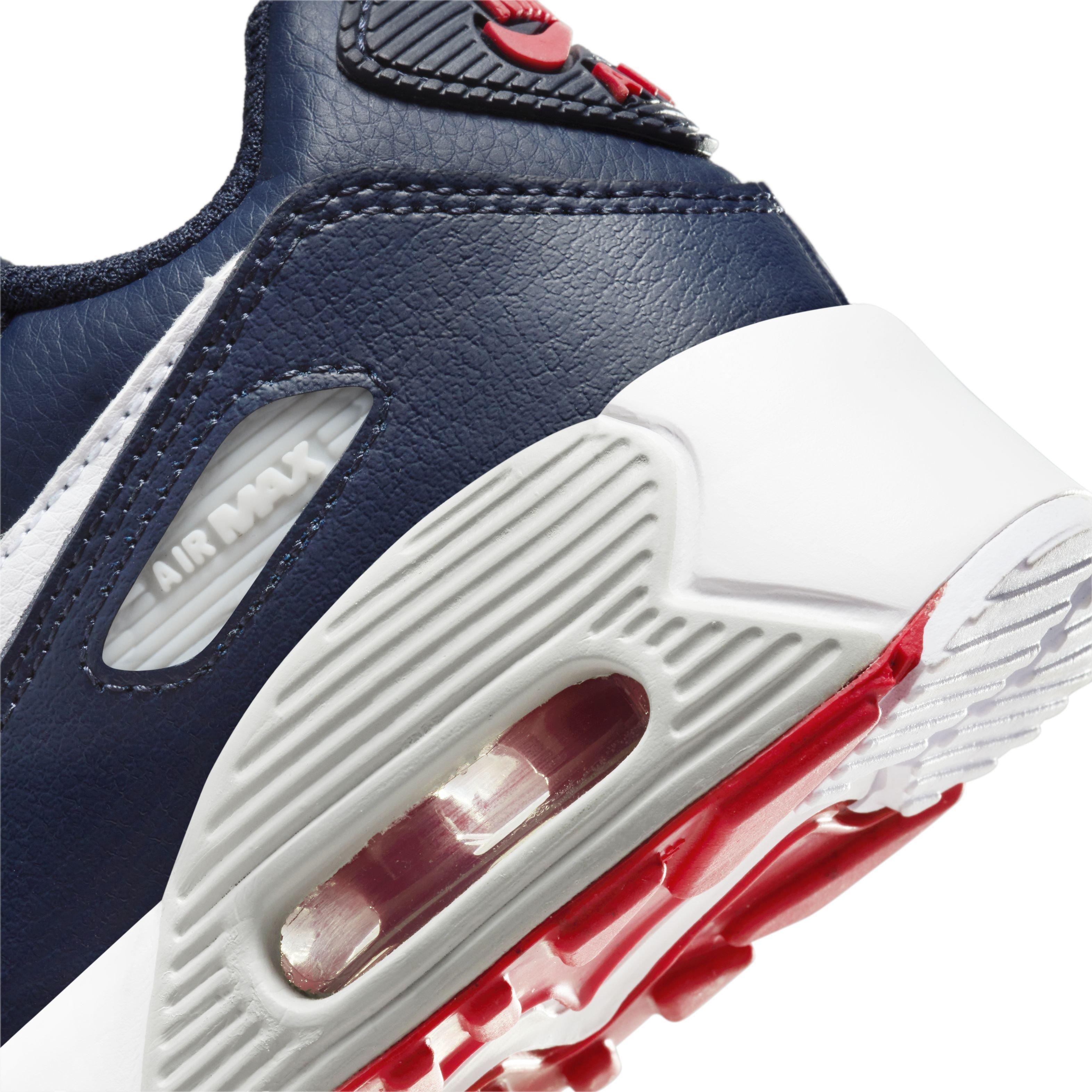 Nike Air Max 90 LTR "Obsidian/Midnight Navy/Track Red" Preschool Boys' Shoe - OBSIDIAN/NAVY/RED Thumbnail View 8