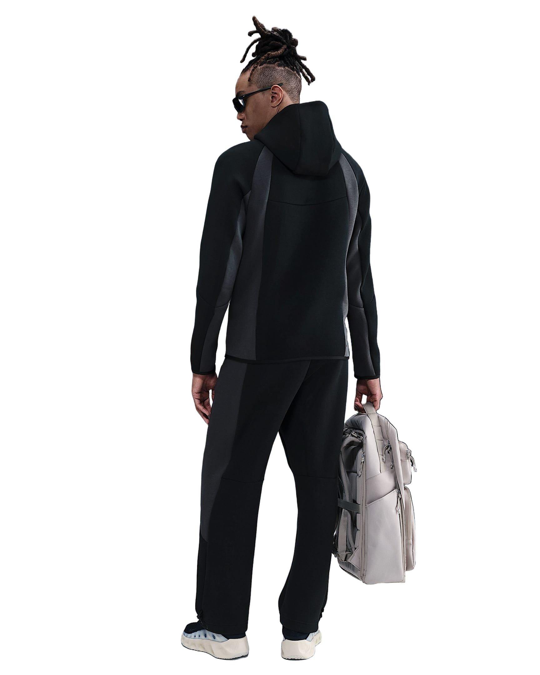 Nike Men's Tech Color-Block Open-Hem Fleece Pants - BLACK Thumbnail View 2