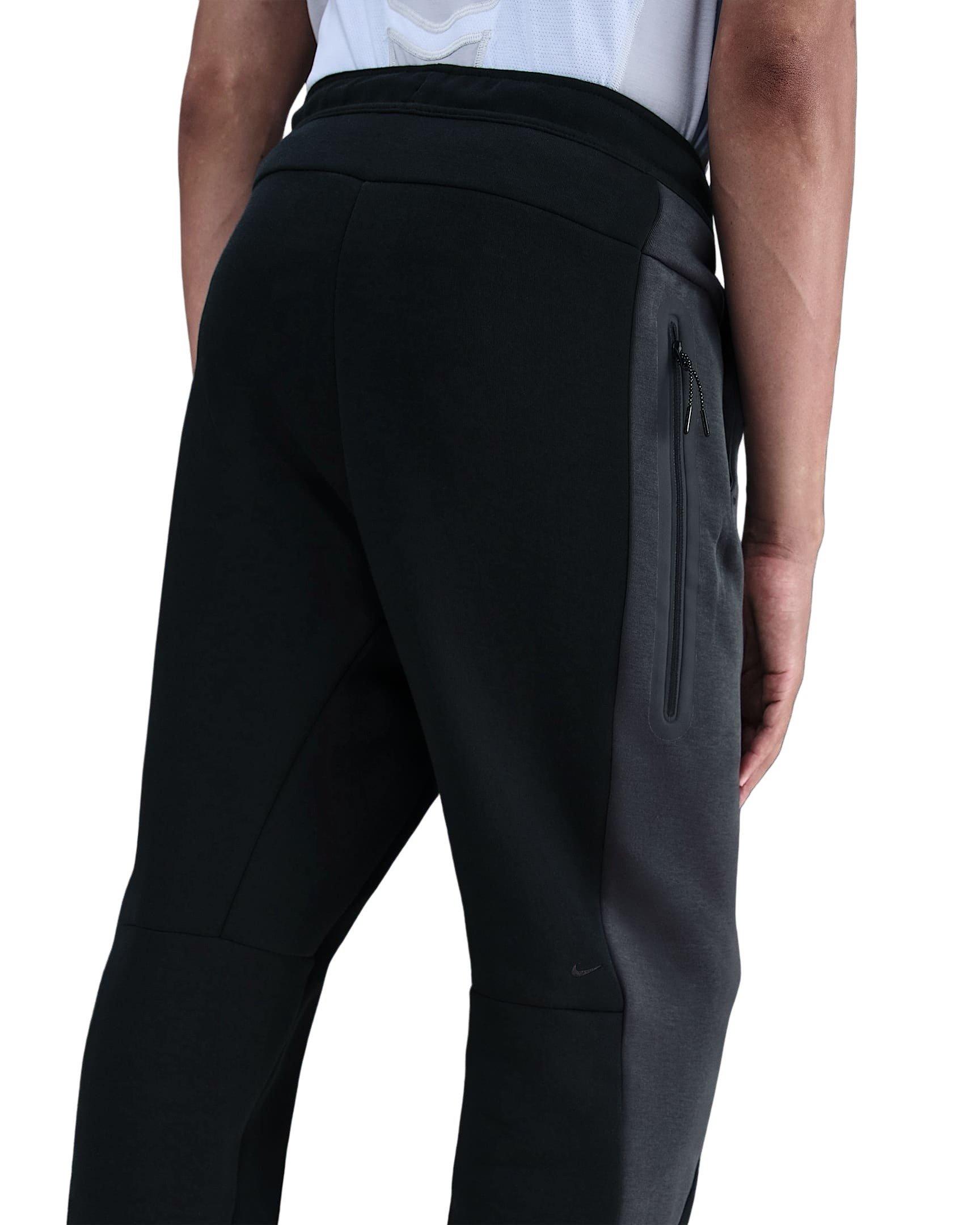Nike Men's Tech Color-Block Open-Hem Fleece Pants - BLACK Thumbnail View 4