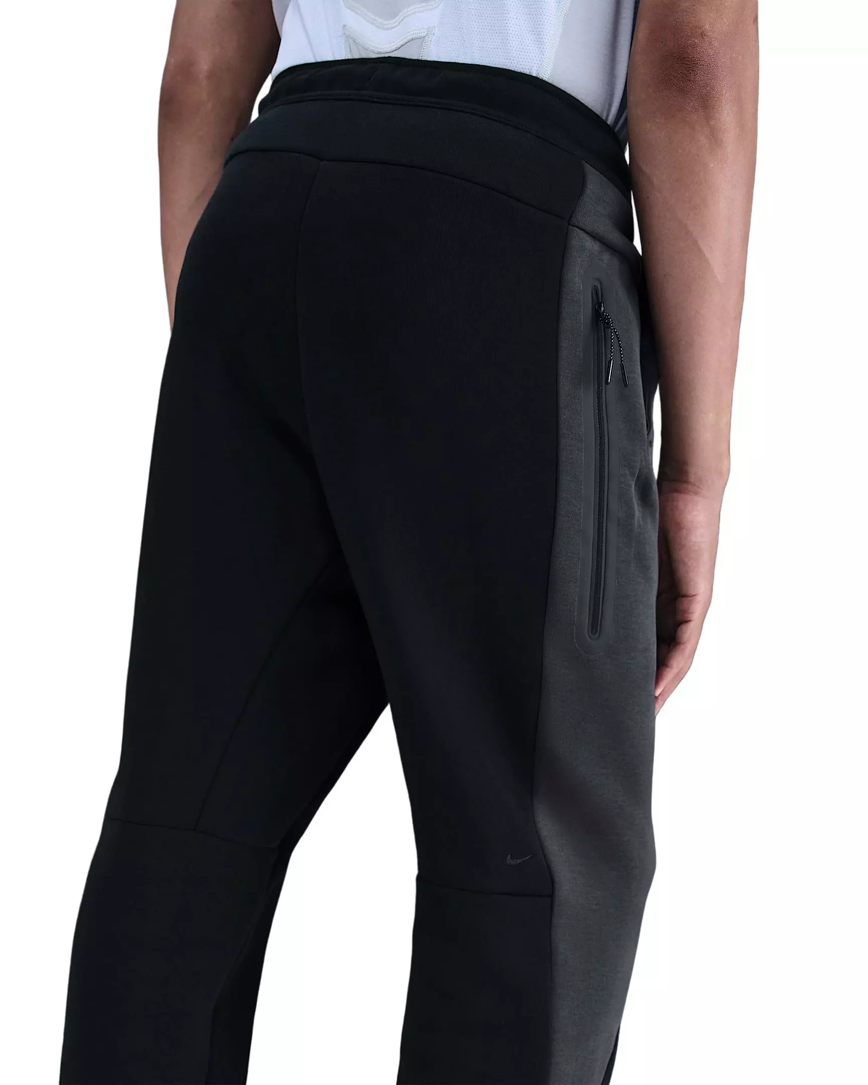 Nike Men's Tech Color-Block Open-Hem Fleece Pants - BLACK