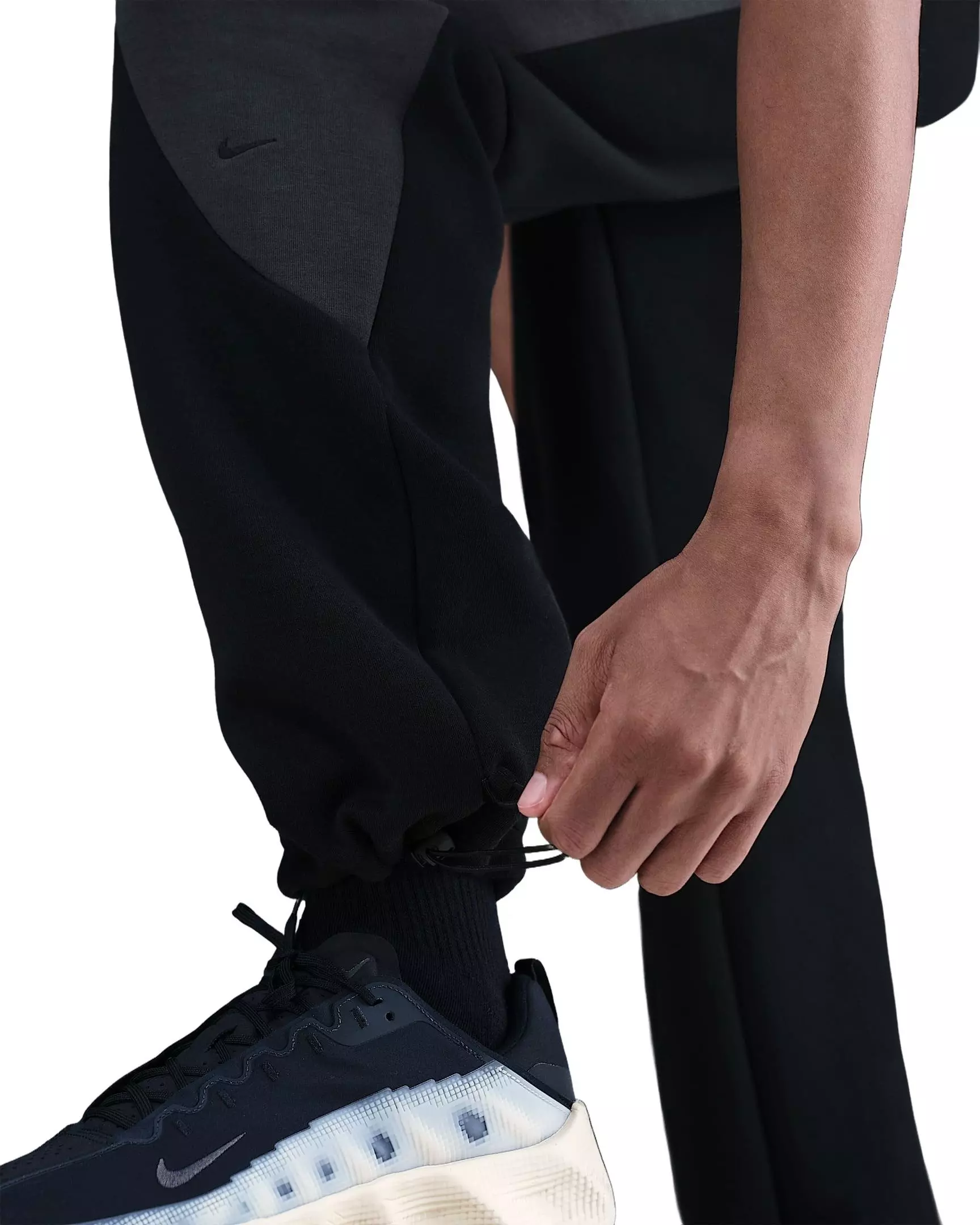Nike Men's Tech Color-Block Open-Hem Fleece Pants - BLACK