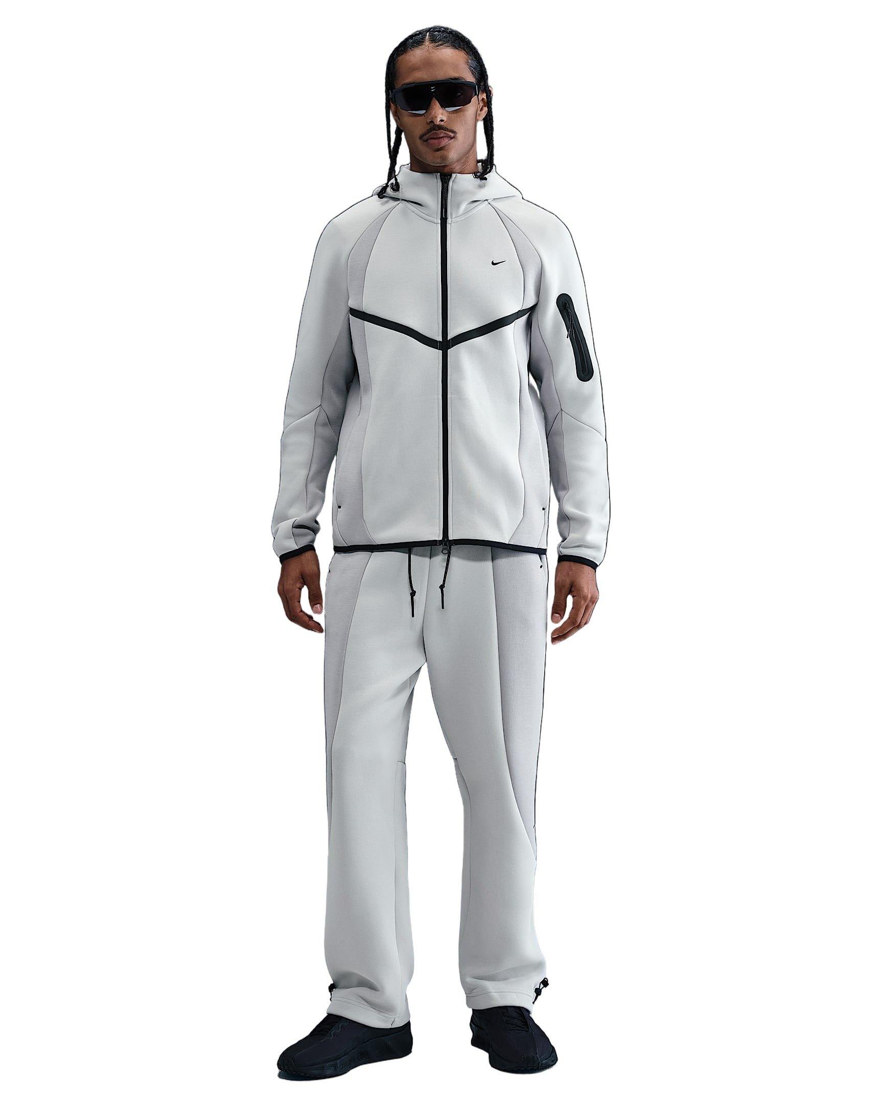 Nike Men's Tech Color-Block Open-Hem Fleece Pants - GREY Thumbnail View 1