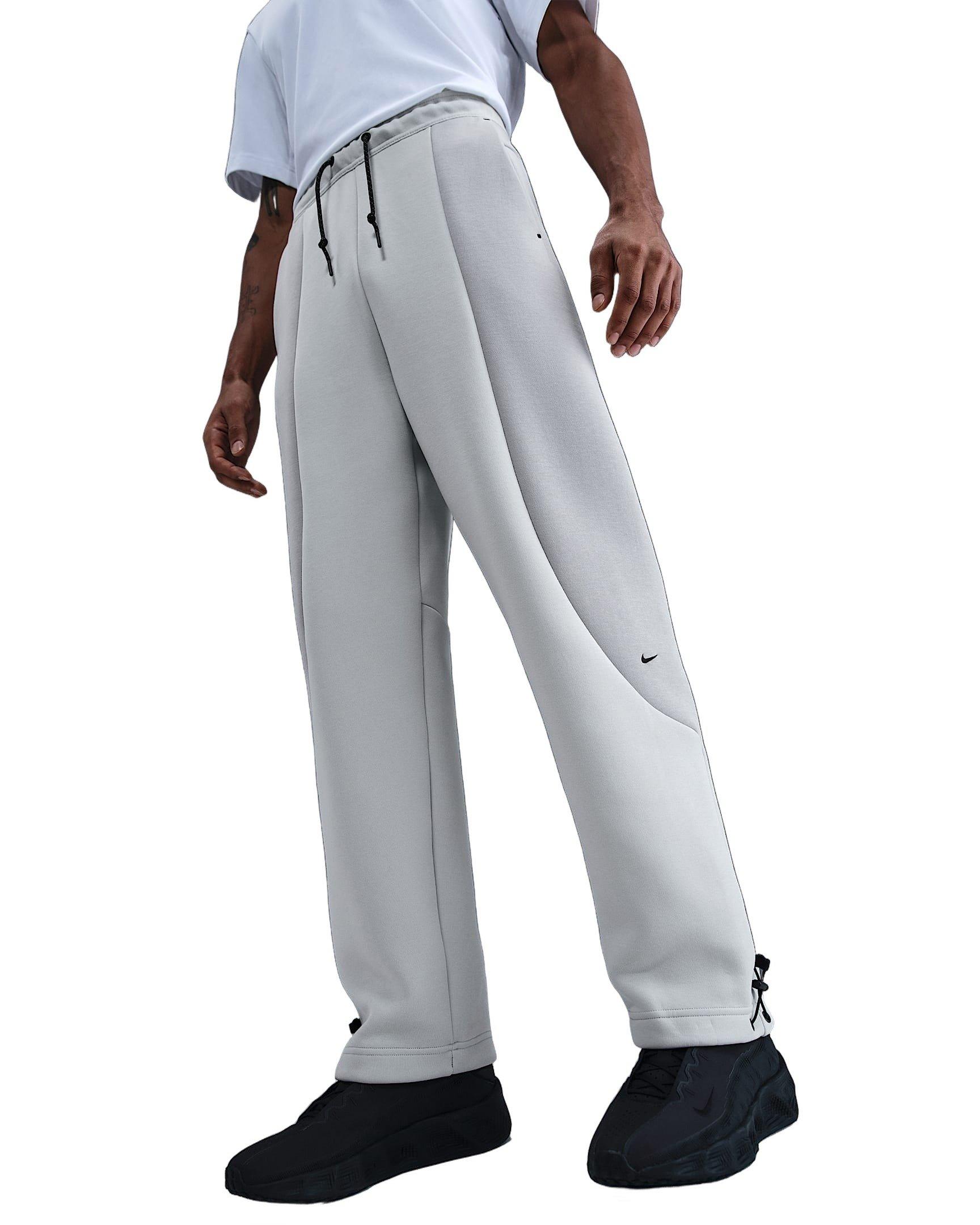 Nike Men's Tech Color-Block Open-Hem Fleece Pants - GREY Thumbnail View 3