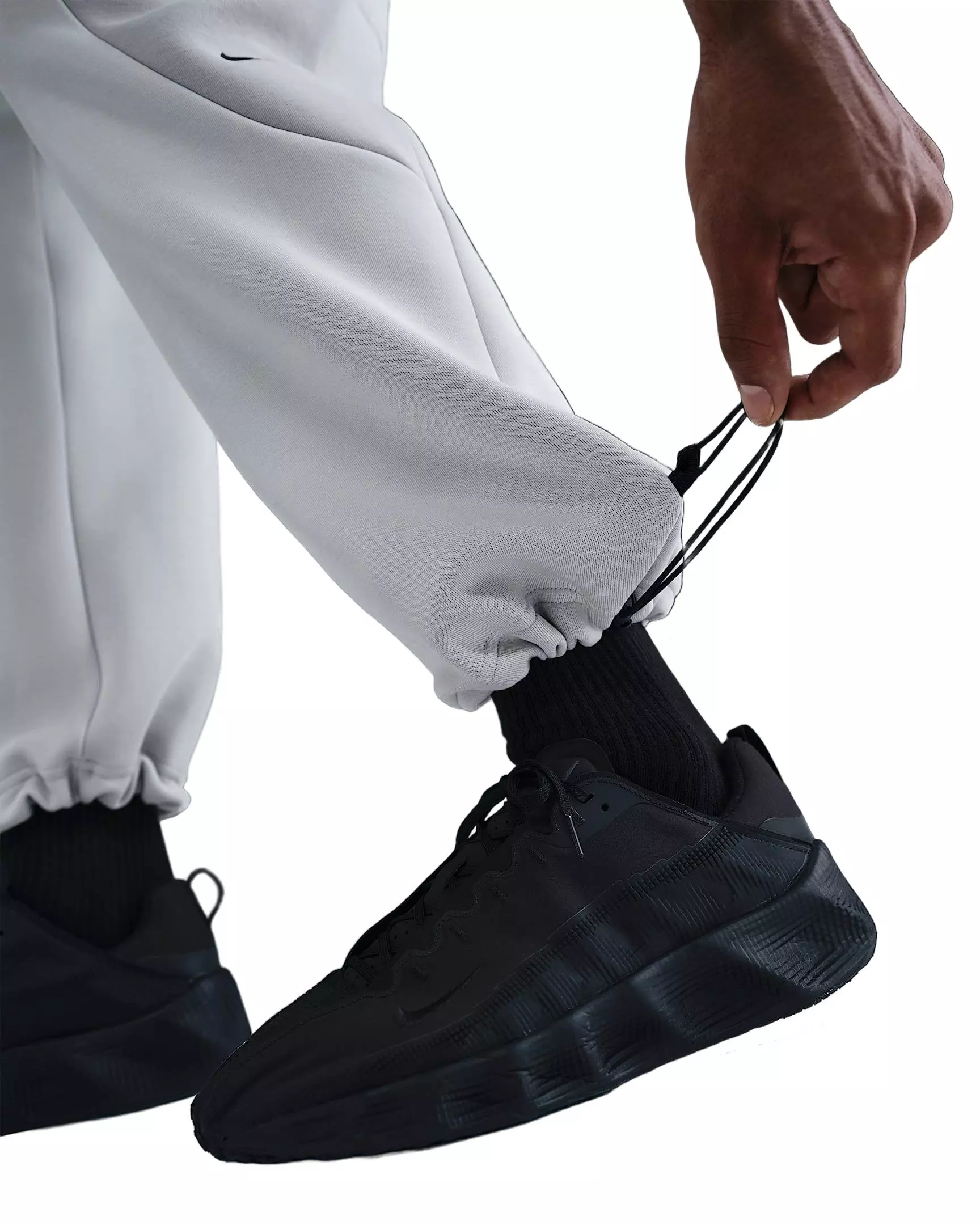 Nike Men's Tech Color-Block Open-Hem Fleece Pants - GREY