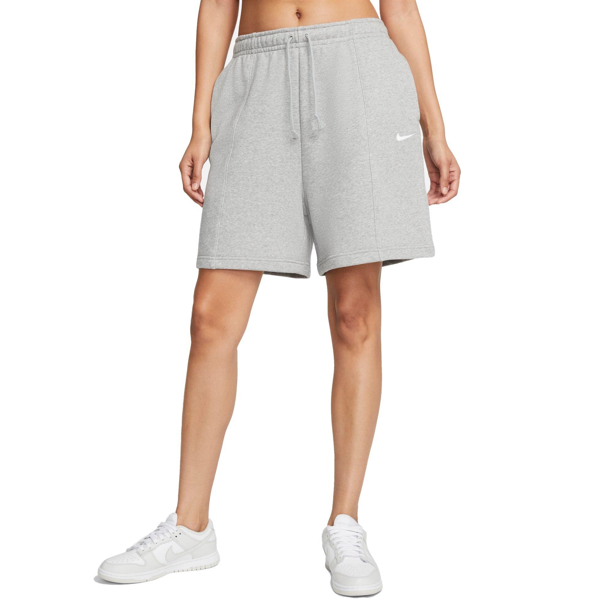 Nike Women's Sportswear Essential Collection Fleece High-Rise Shorts - GREY Thumbnail View 1
