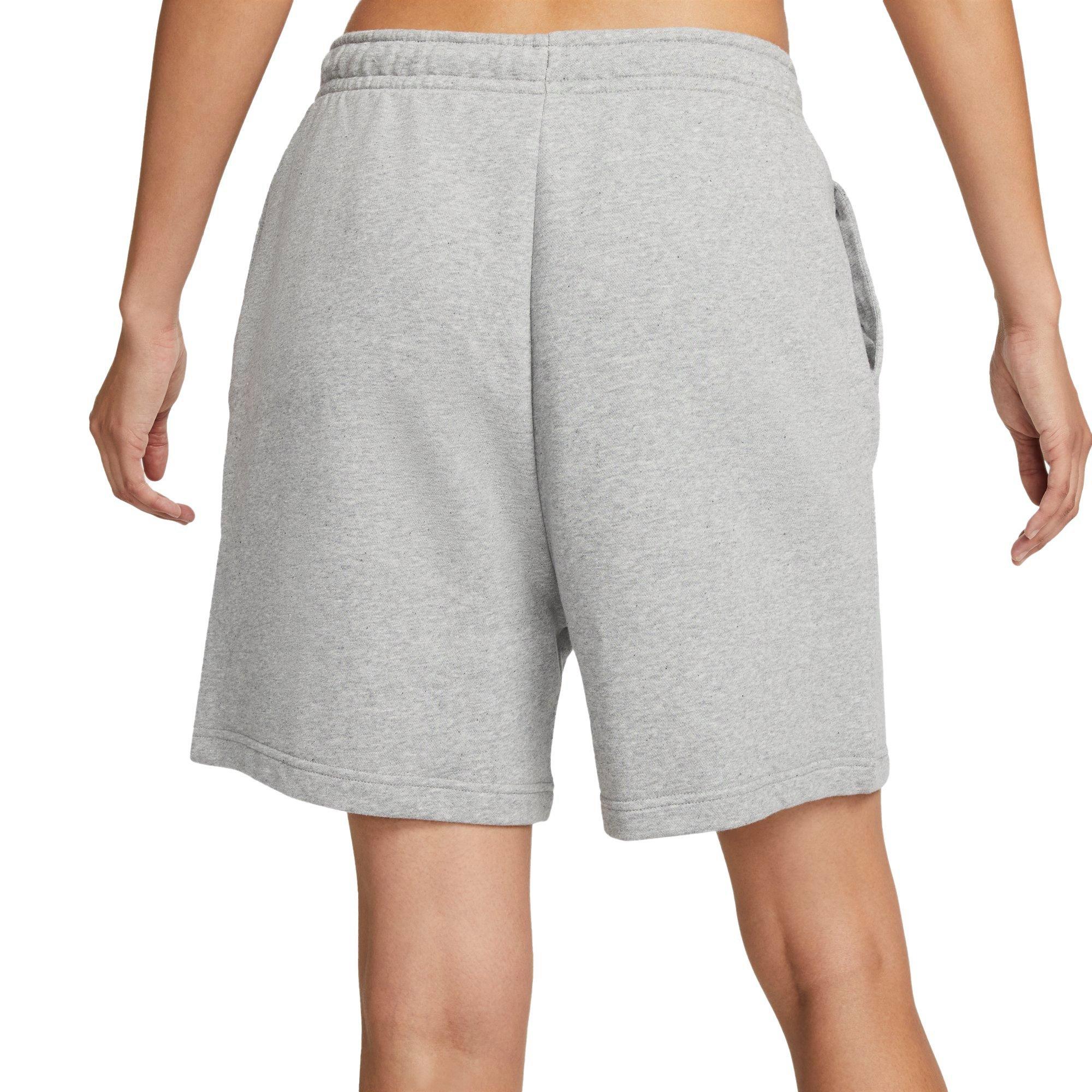 Nike Women's Sportswear Essential Collection Fleece High-Rise Shorts - GREY Thumbnail View 3