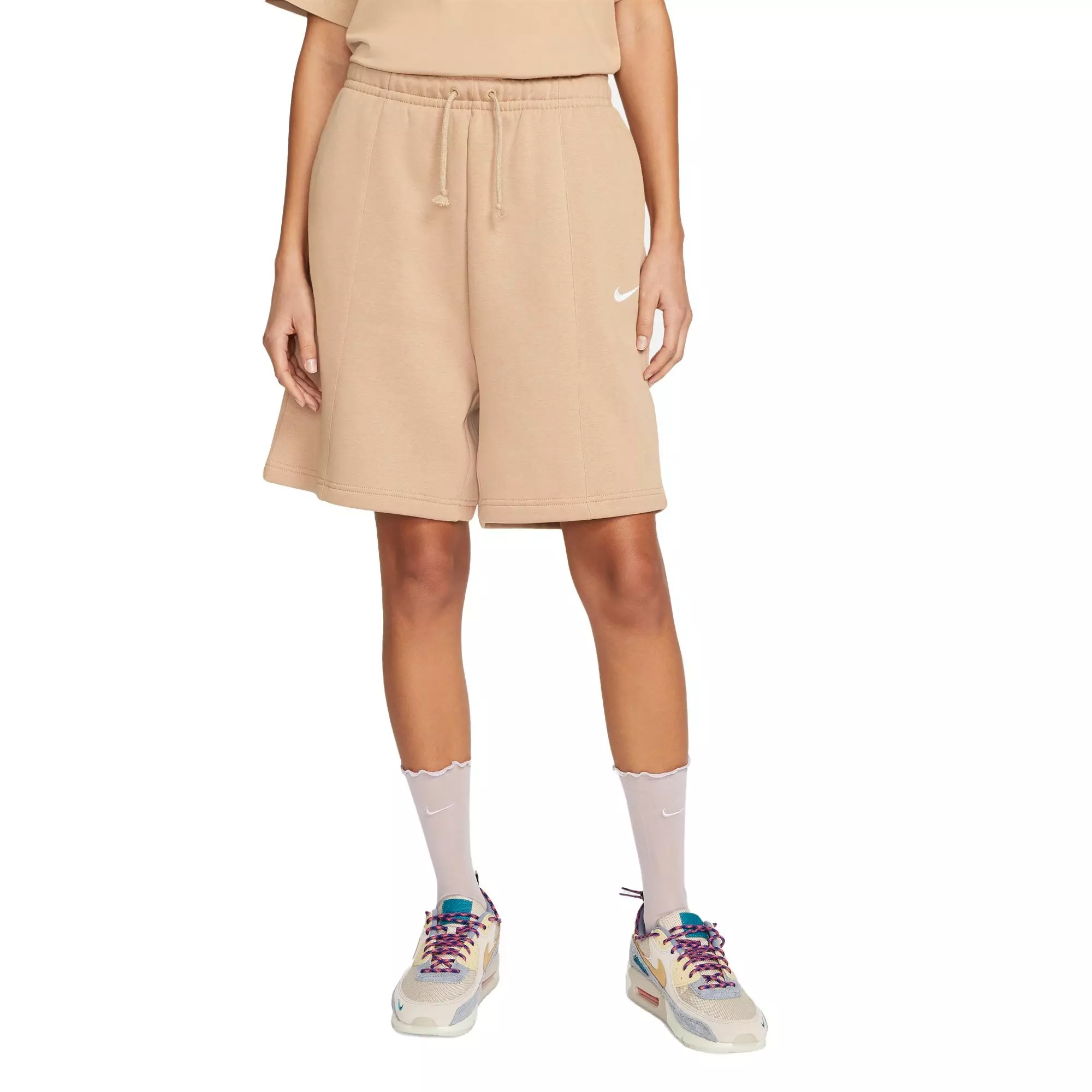 Nike Women's Sportswear Essential Collection Fleece High-Rise Shorts - BROWN