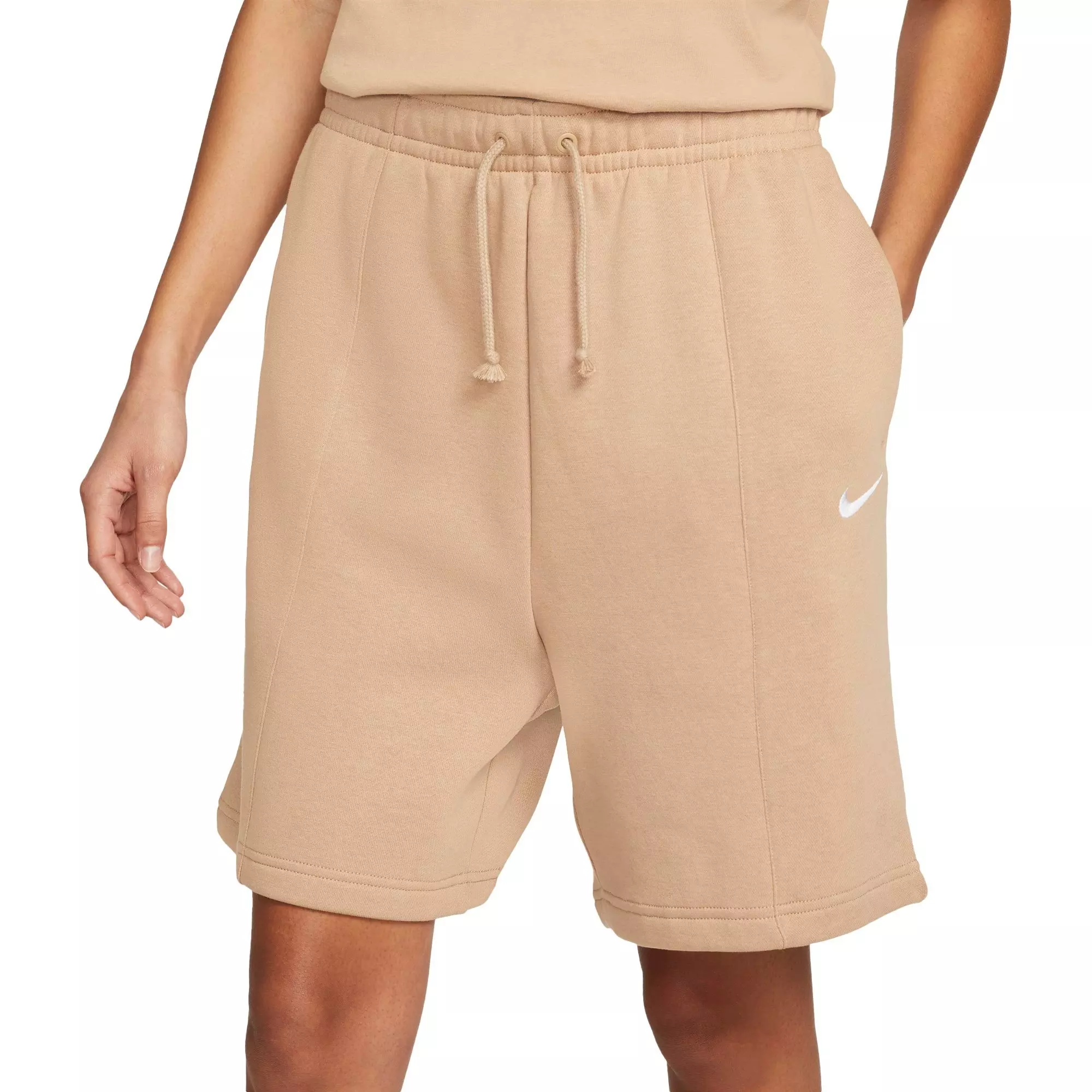 Nike Women's Sportswear Essential Collection Fleece High-Rise Shorts - BROWN
