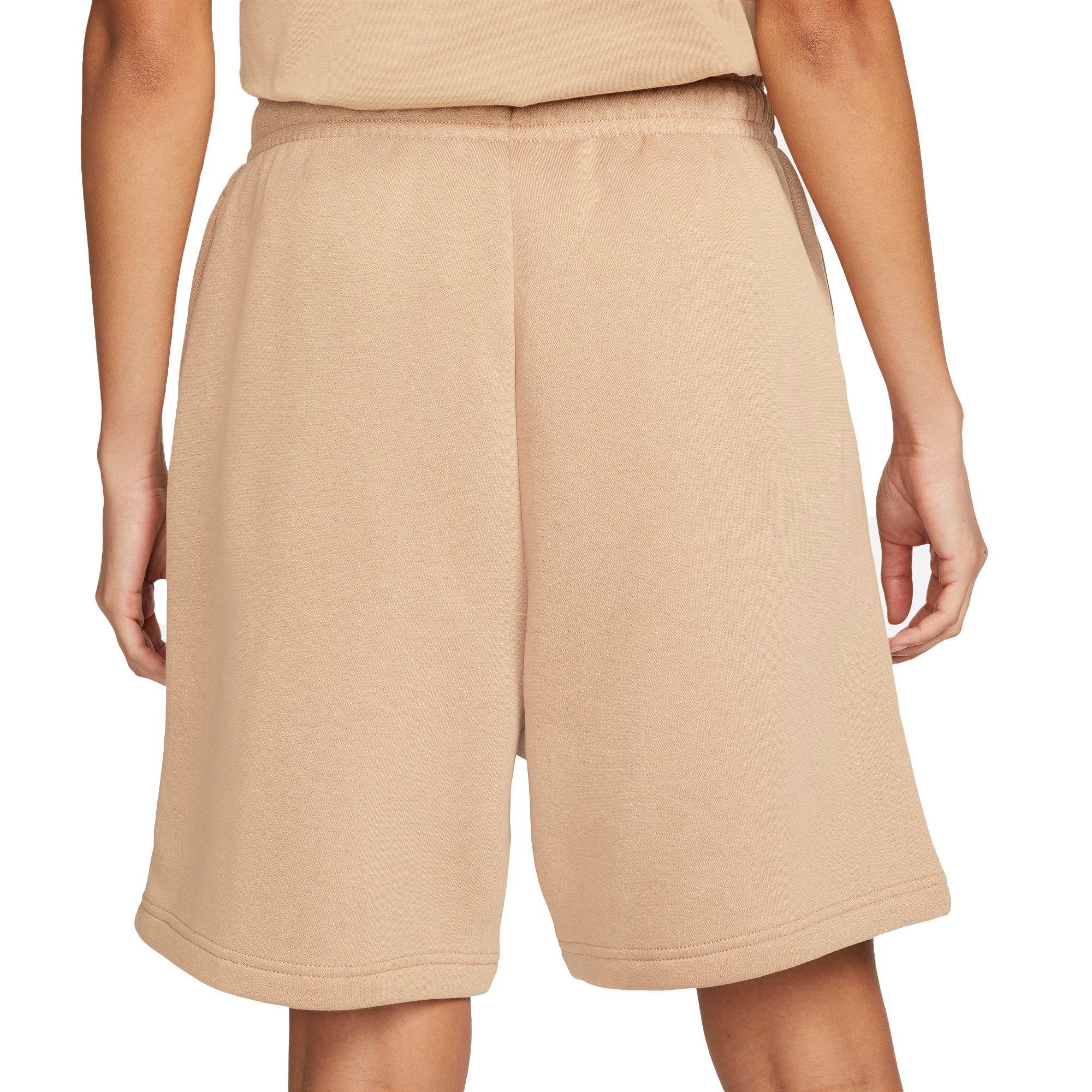 Nike Women's Sportswear Essential Collection Fleece High-Rise Shorts - BROWN Thumbnail View 3