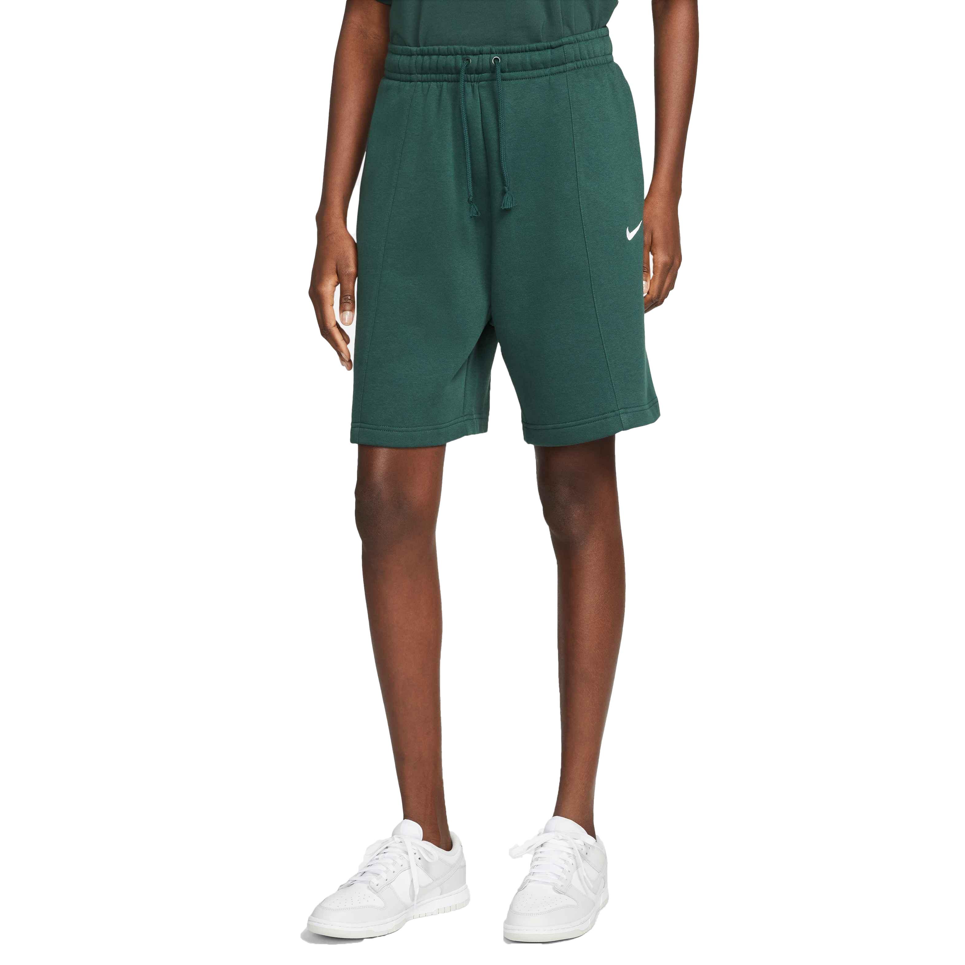 Nike Women's Sportswear Essential Collection Fleece High-Rise Shorts - GREEN Thumbnail View 1
