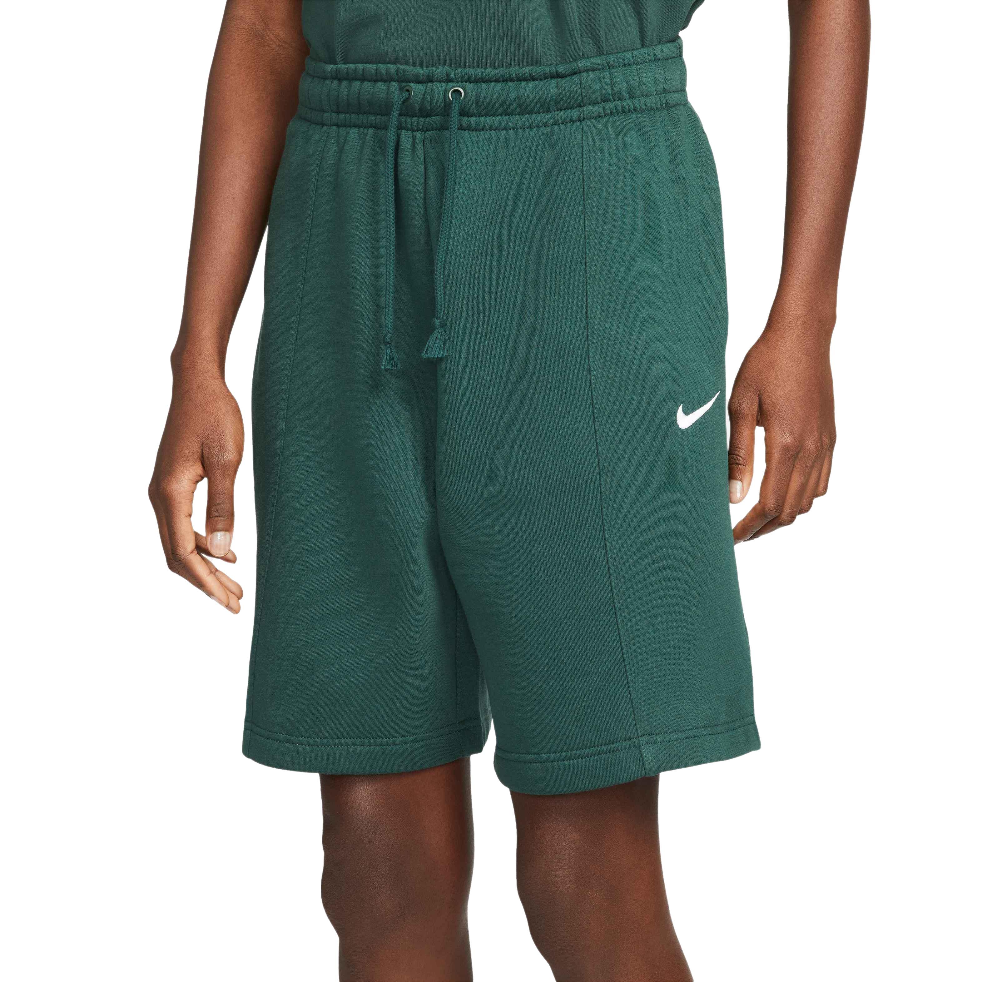 Nike Women's Sportswear Essential Collection Fleece High-Rise Shorts - GREEN Thumbnail View 2