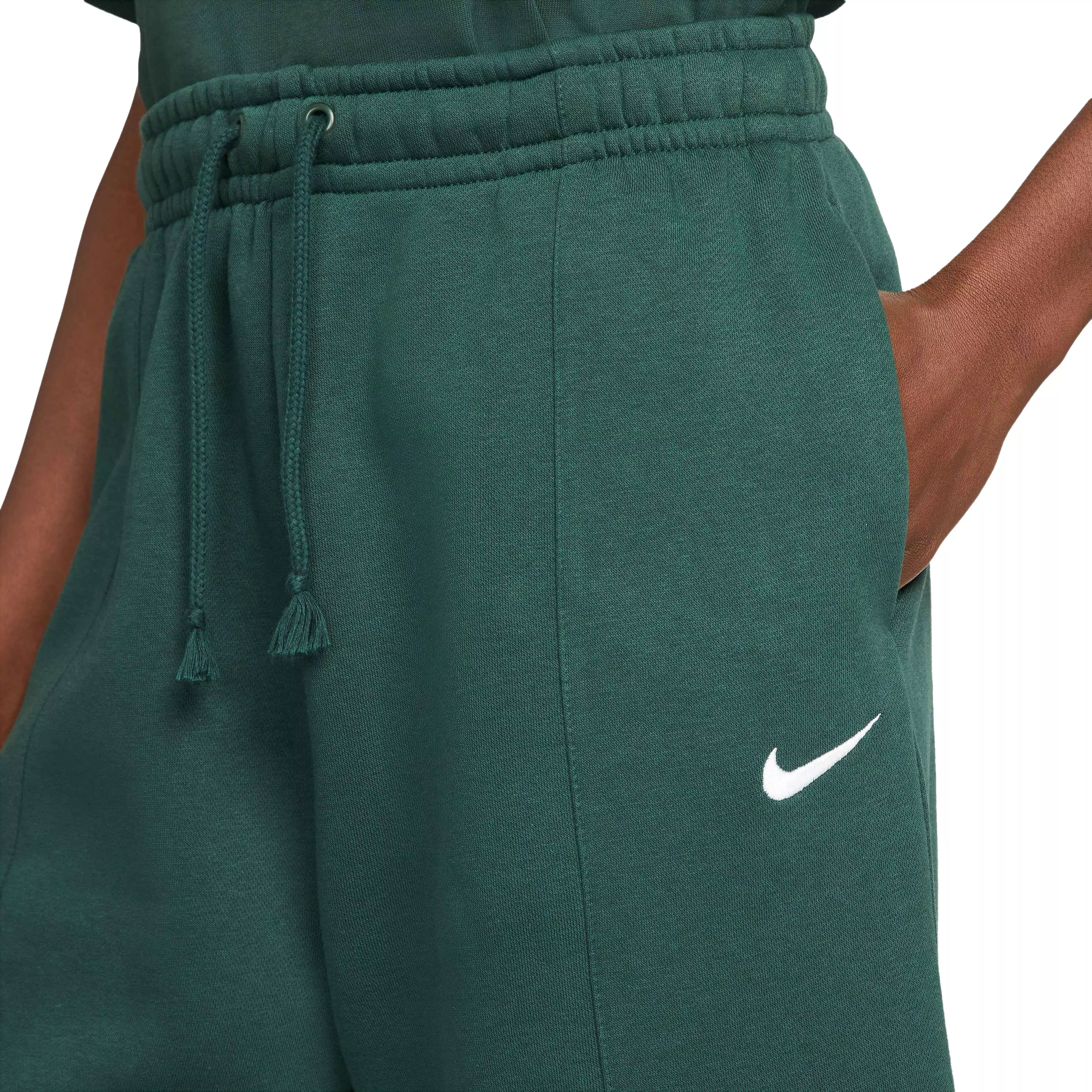 Nike Women's Sportswear Essential Collection Fleece High-Rise Shorts - GREEN