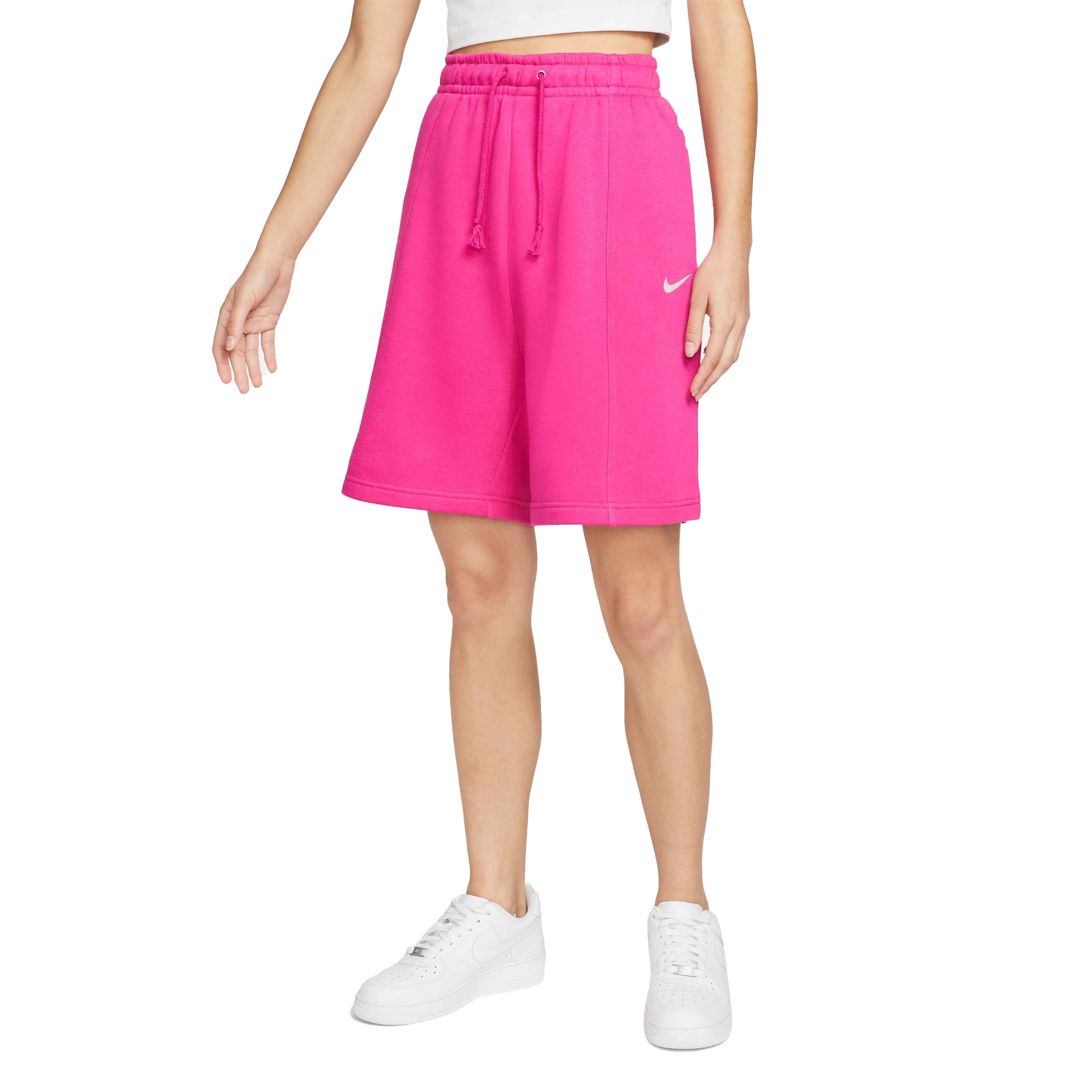 Nike Women's Sportswear Essential Collection Fleece High-Rise Shorts - PINK Thumbnail View 1